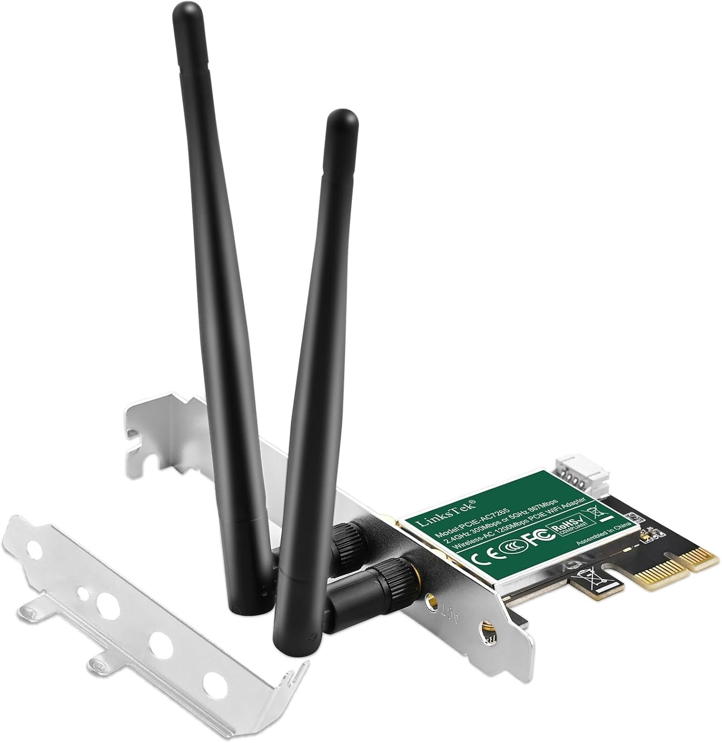 LinksTek Wireless-AC 1200Mbps (2.4GHz 300Mbps and 5GHz 867Mbps) PCIE WiFi...