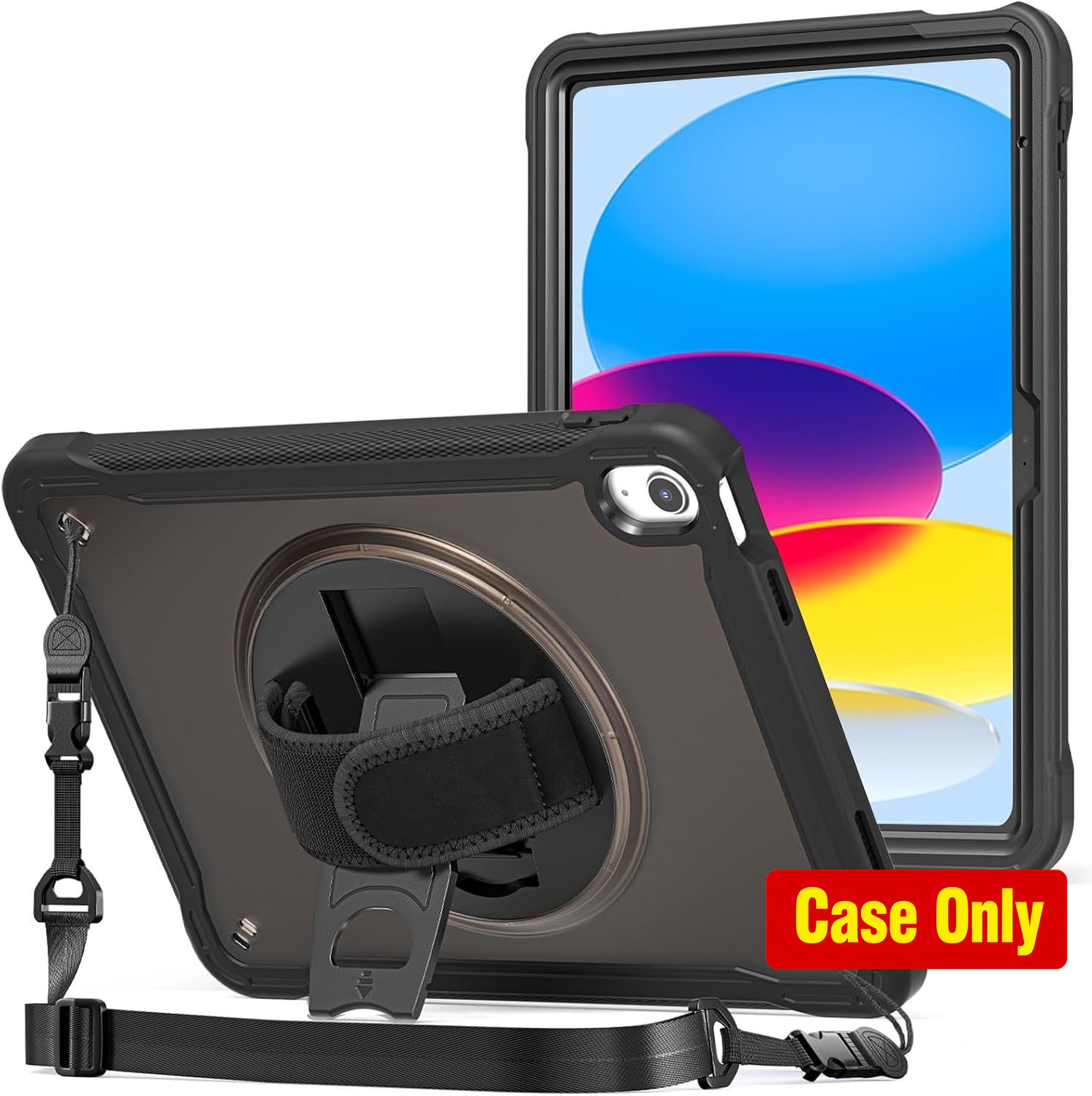 Rugged Case for iPad A16 11th Gen 2025, Black, Shockproof, Lightweight