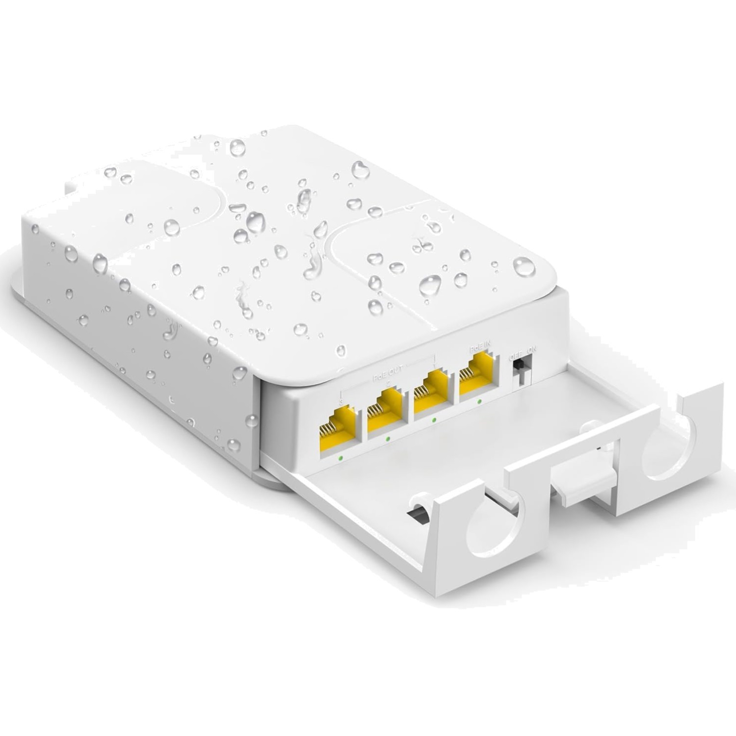 Outdoor Gigabit PoE Extender 1 in 3 Out, Waterproof 4 Port Repeater for