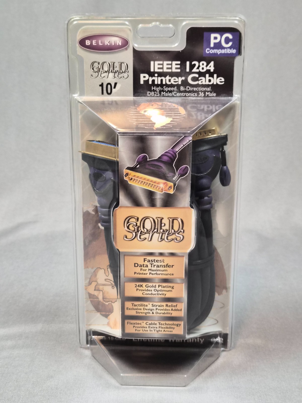 Belkin IEEE 1284 Printer Cable DB25 Male Parallel 10’ Gold Series New Sealed Box