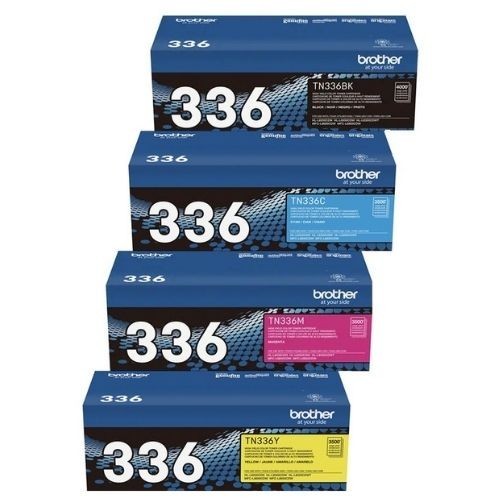 Brother TN336 High Yield Toner Set of 4 Genuine OEM Black Cyan Magenta Yellow