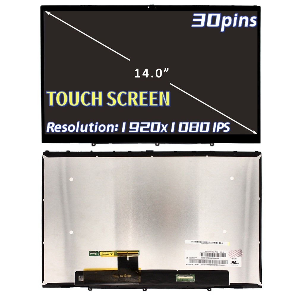 NV140FHM-N65 for Lenovo Yoga C740-14IML 81TC 14'' FHD LCD Touch Screen Digitizer