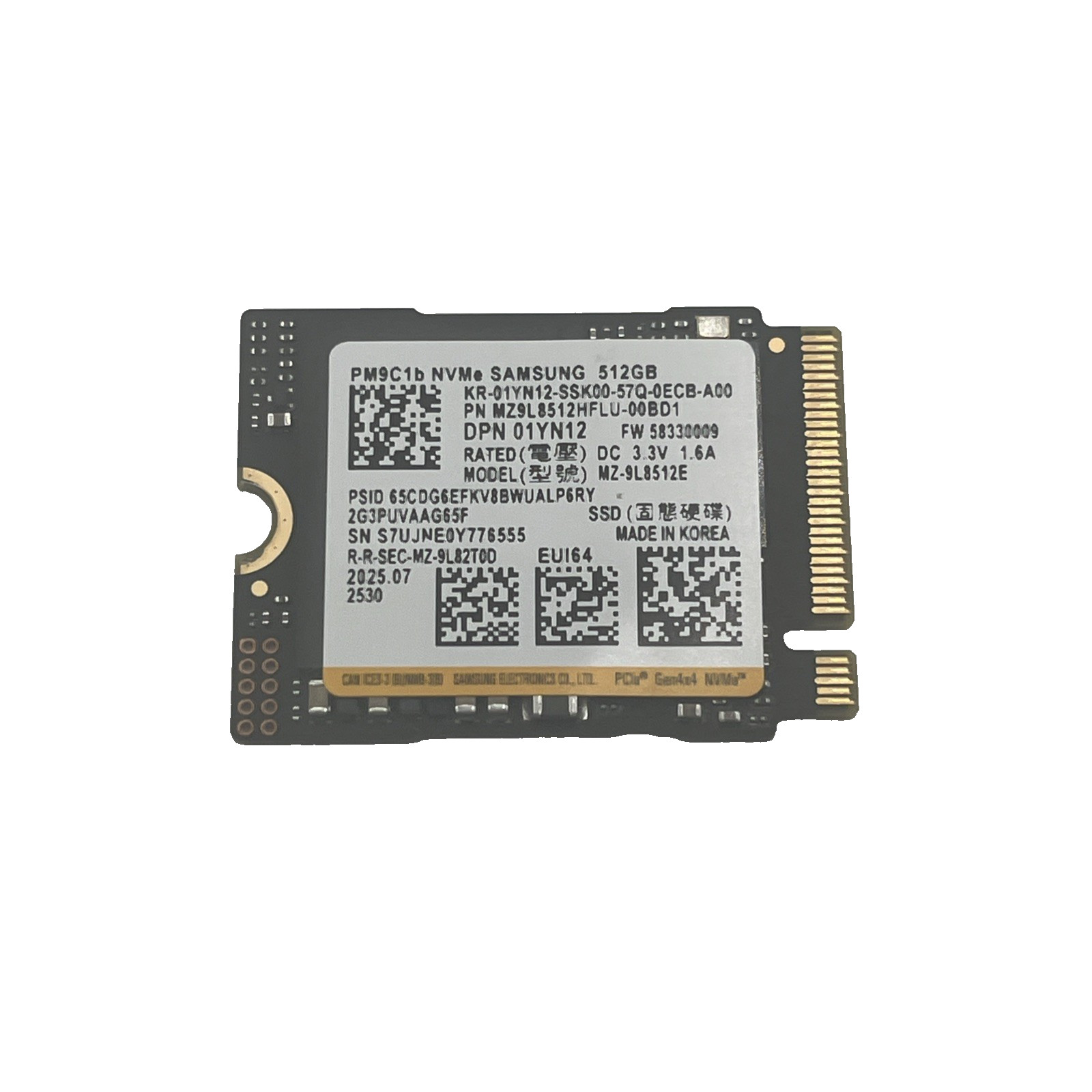 Samsung PM9C1b 512GB M.2 2230 PCIe Gen4x4 NVMe SSD MZ-9L8512HFLU GEN4X4
