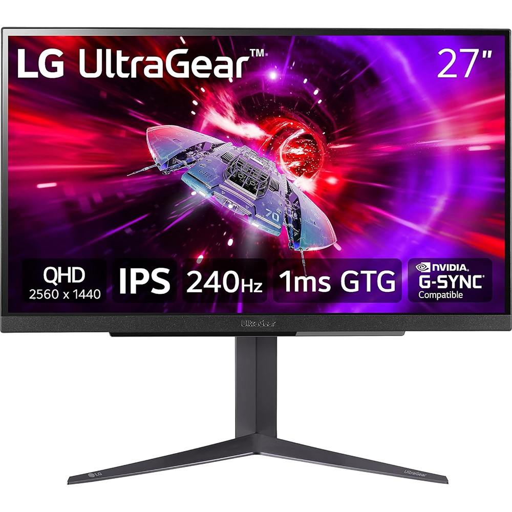 LG 27" Gaming Monitor UltraGear QHD 1ms 240Hz 2560x1440 IPS PC Monitor 27GR83Q-B