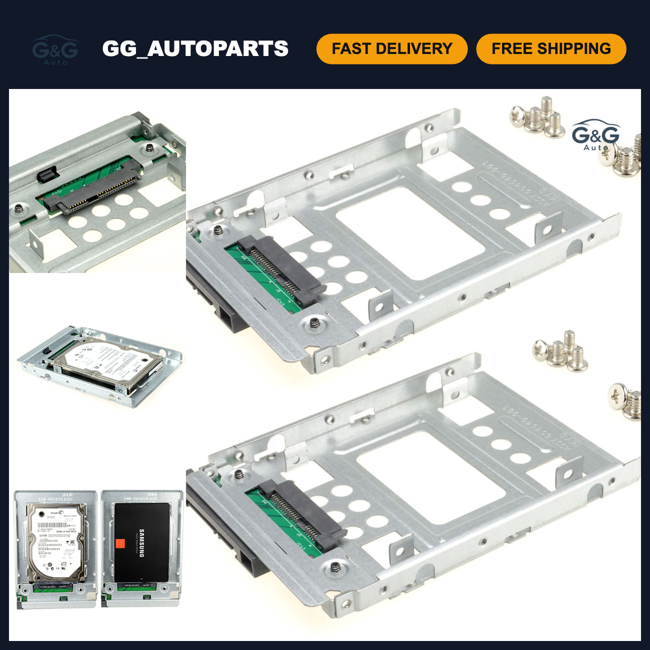 2.5" SSD to 3.5" SATA HDD Adapter Caddy Tray - Hot Swap, 2 Pack for Easy Upgrade