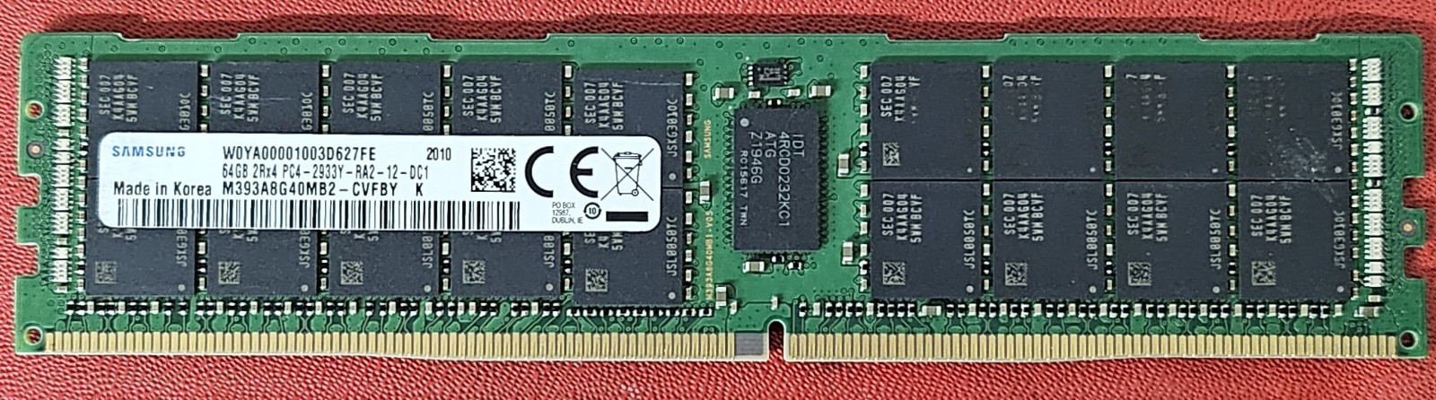 Samsung 64GB 2Rx4 PC4-2933Y-RA2-12-DC1 M393A8G40MB2-CVFBY Server Memory