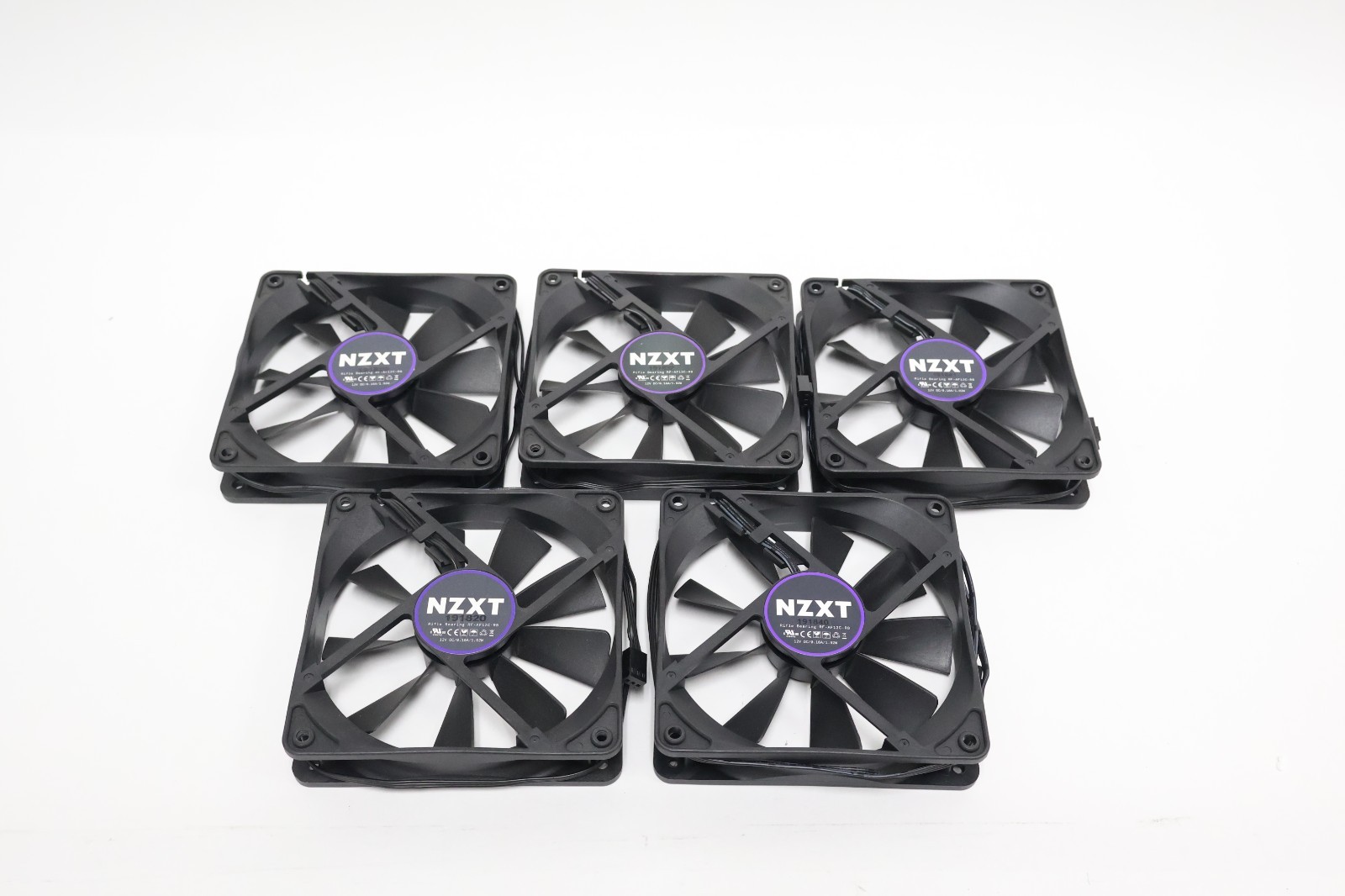 Lot of 5 NZXT Rifle Bearing RF-AF12C-RB  12VDC 0.16A 120mm Case Fan