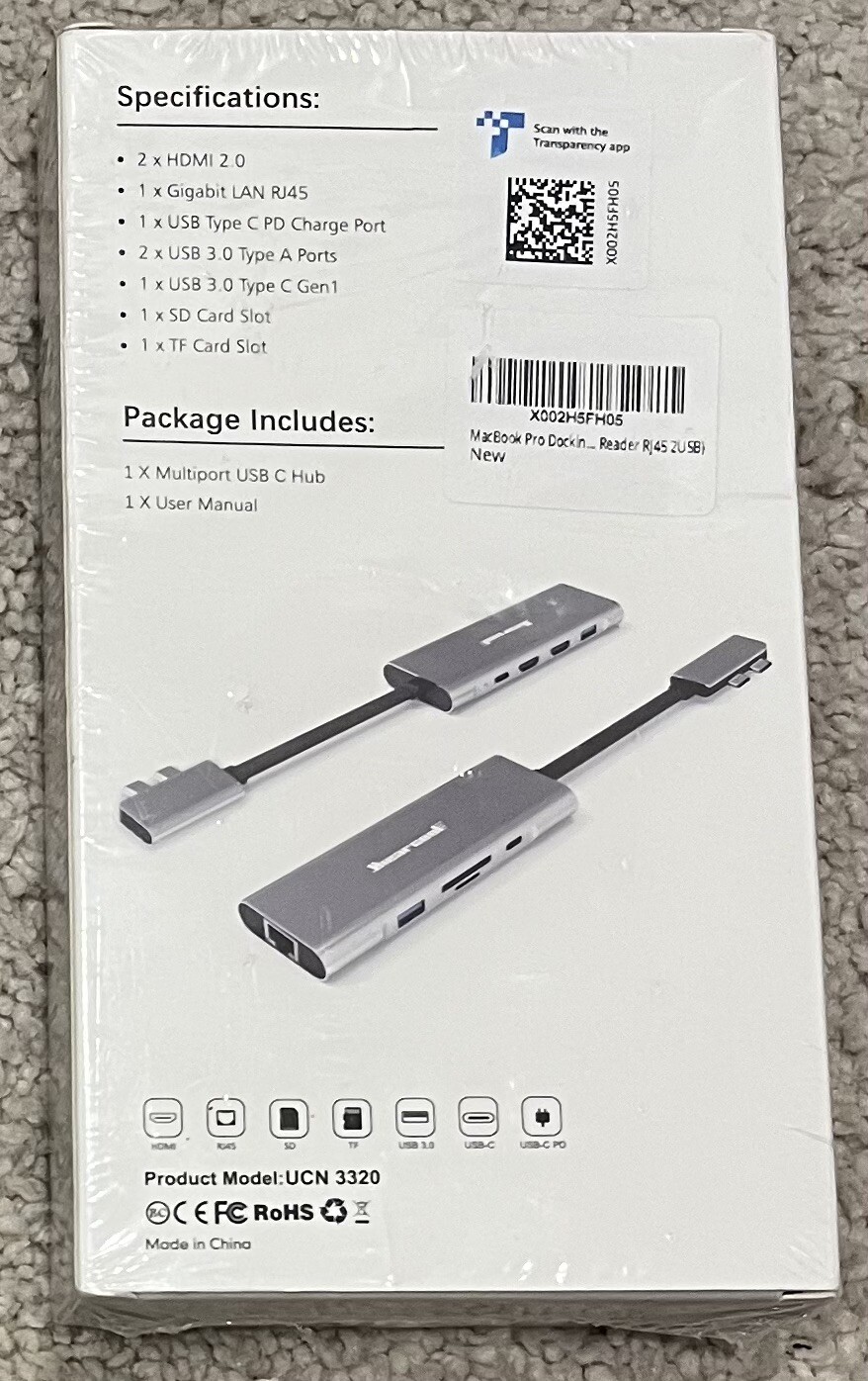 Open Box Hiearcool USB-C Hub MacBook Pro Docking UCN3320