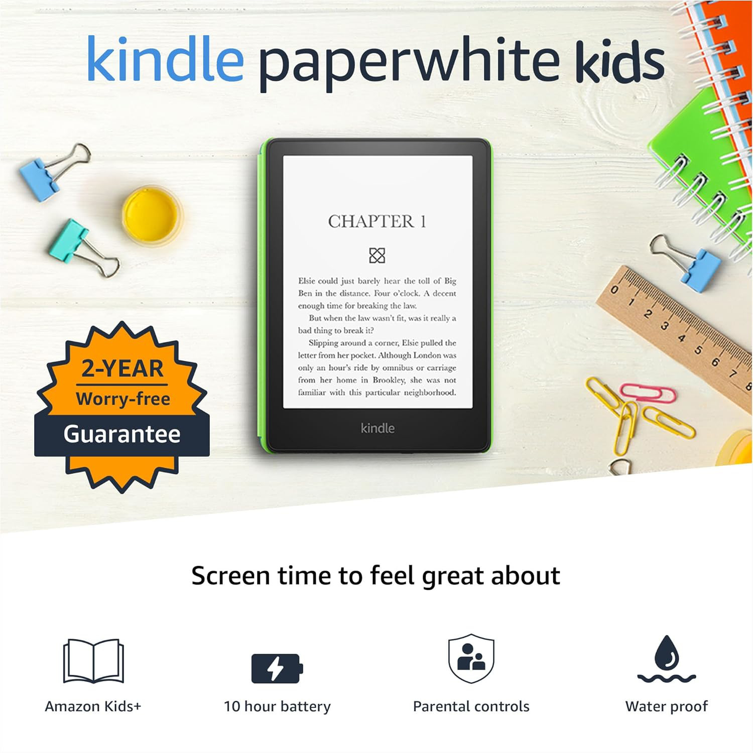 Kindle Paperwhite Kids | Includes thousands of ad-free books, cover, adjustable