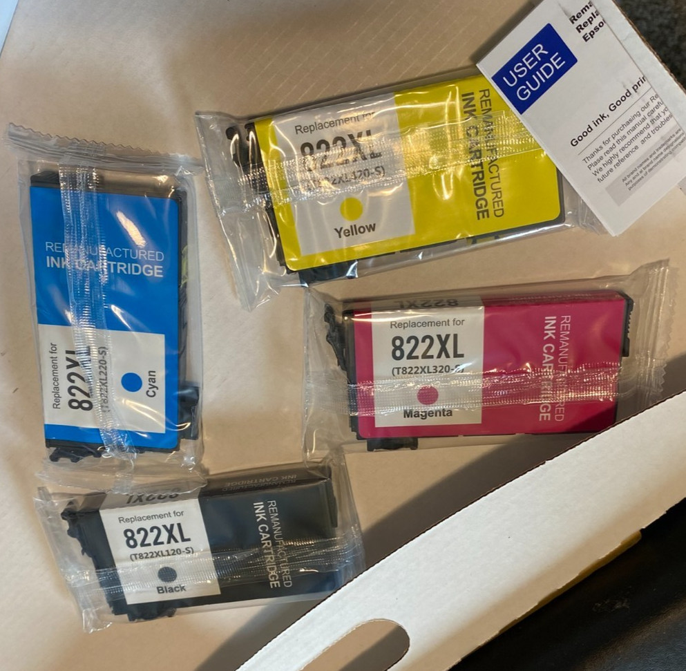 822xl ink cartridges - 4-pack lot of 2 ActualColor