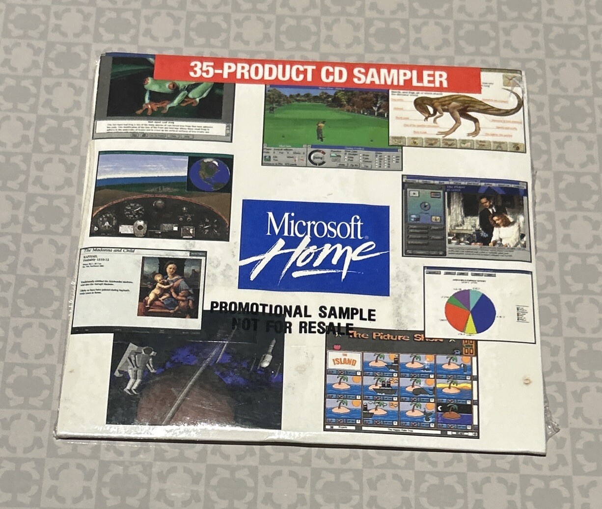 Rare Microsoft Home 1993 CD Sampler Classic PC Windows DOS Sealed 35 Programs