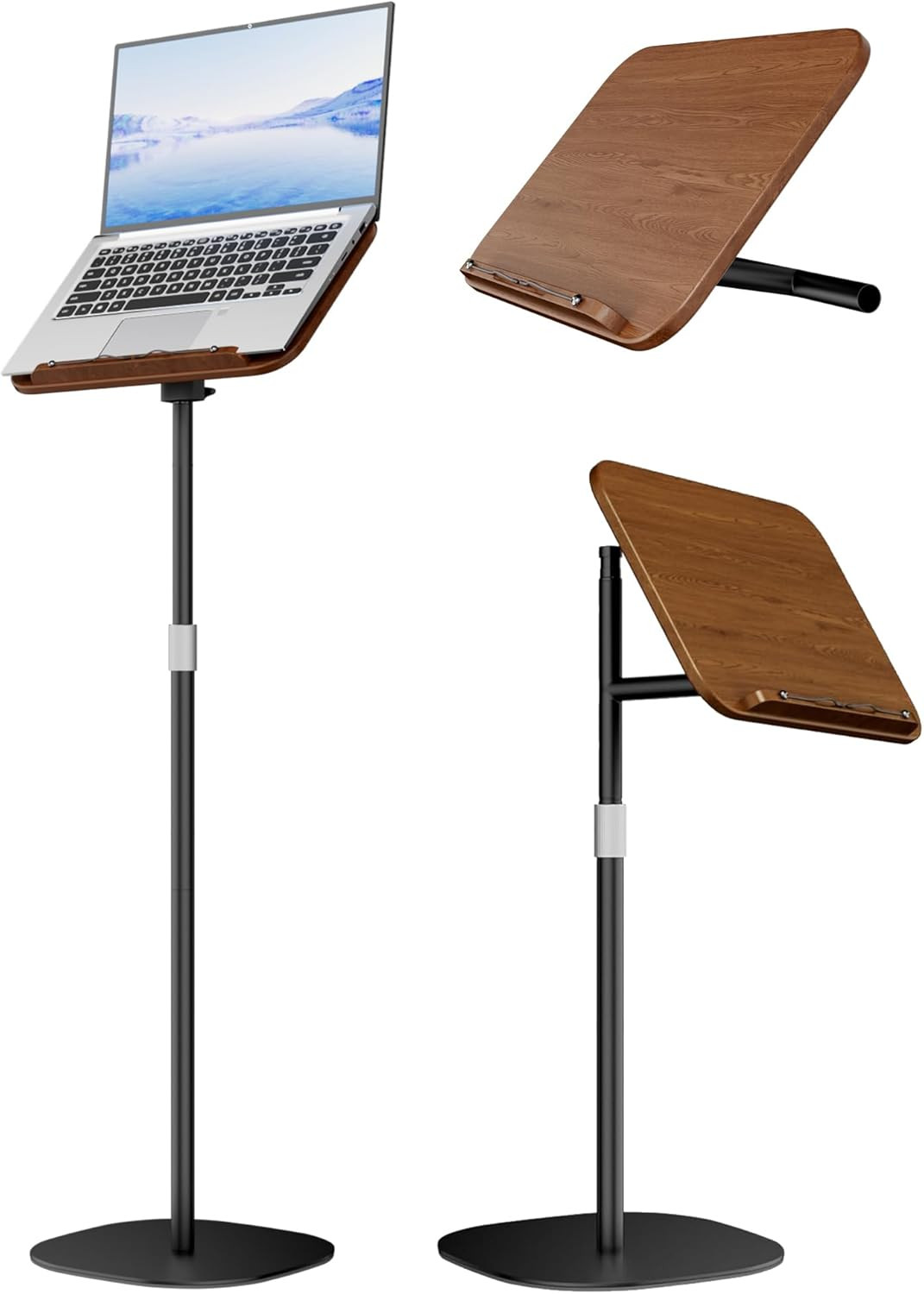 Laptop Stand Floor, Wood Music Stand, Tablet Floor Stands Adjustable Height, Tal