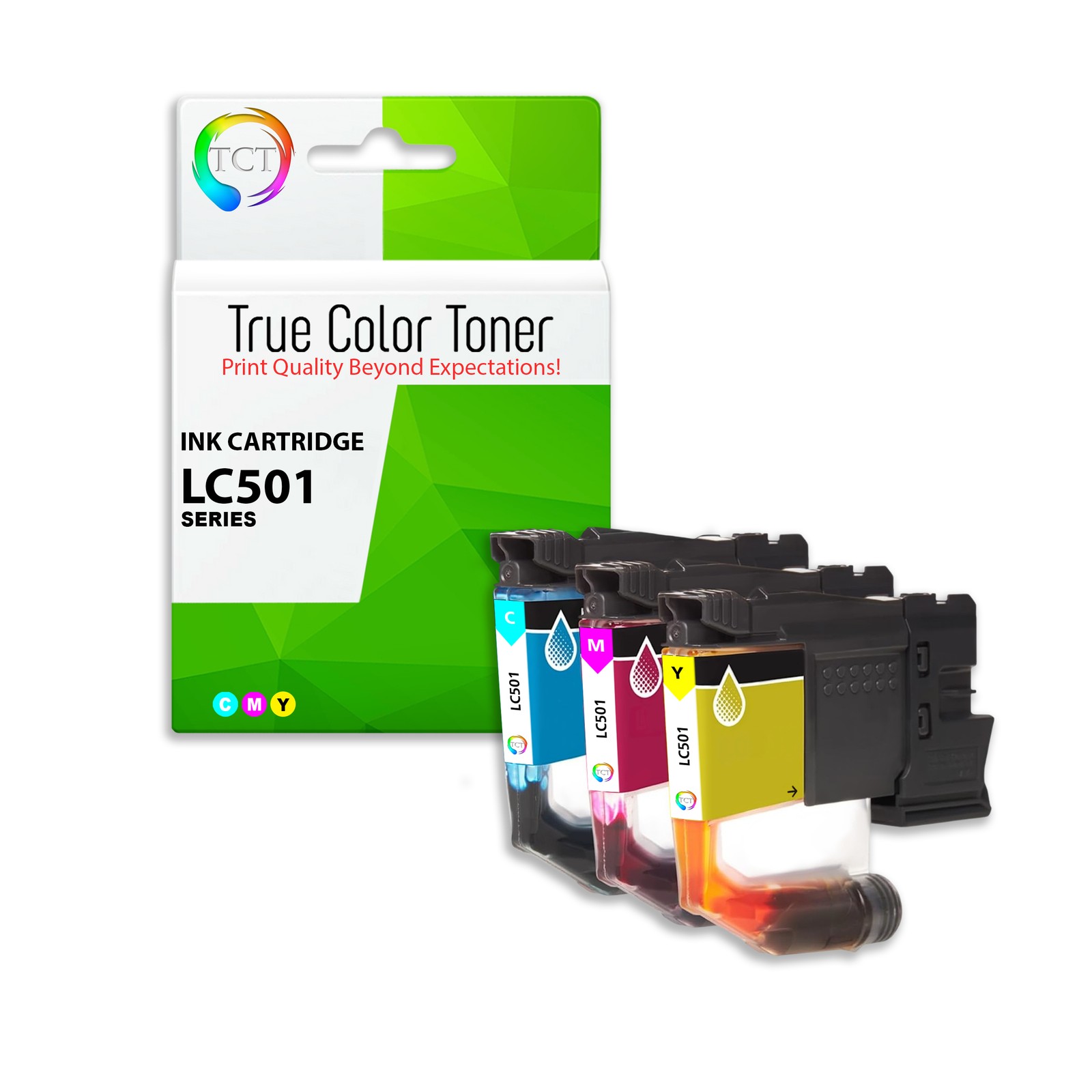 TCT Compatible Color Ink Cartridge Replacement for Brother LC501 Series – 3-Pack