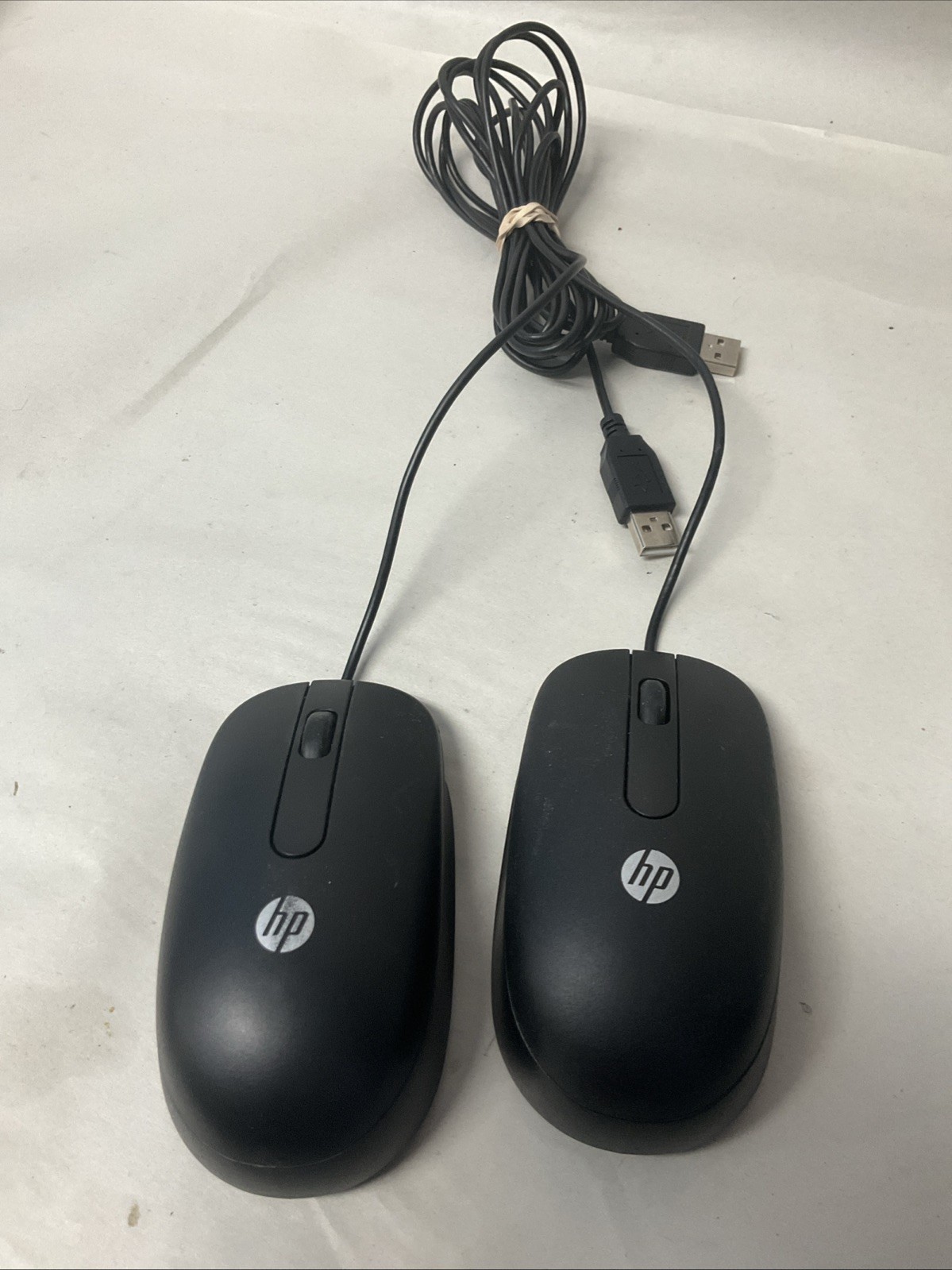 HP 672662-001 USB Wired OPTICAL Mouse -Black  SET OF 2 - TESTED READ