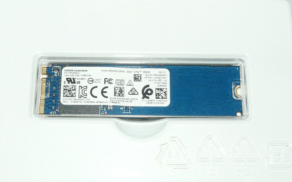 DELL KIOXIA KGB40ZNV256G BG4 HP00AE00 256GB SSD INTERN M.2 2280 PCI Express 3.0