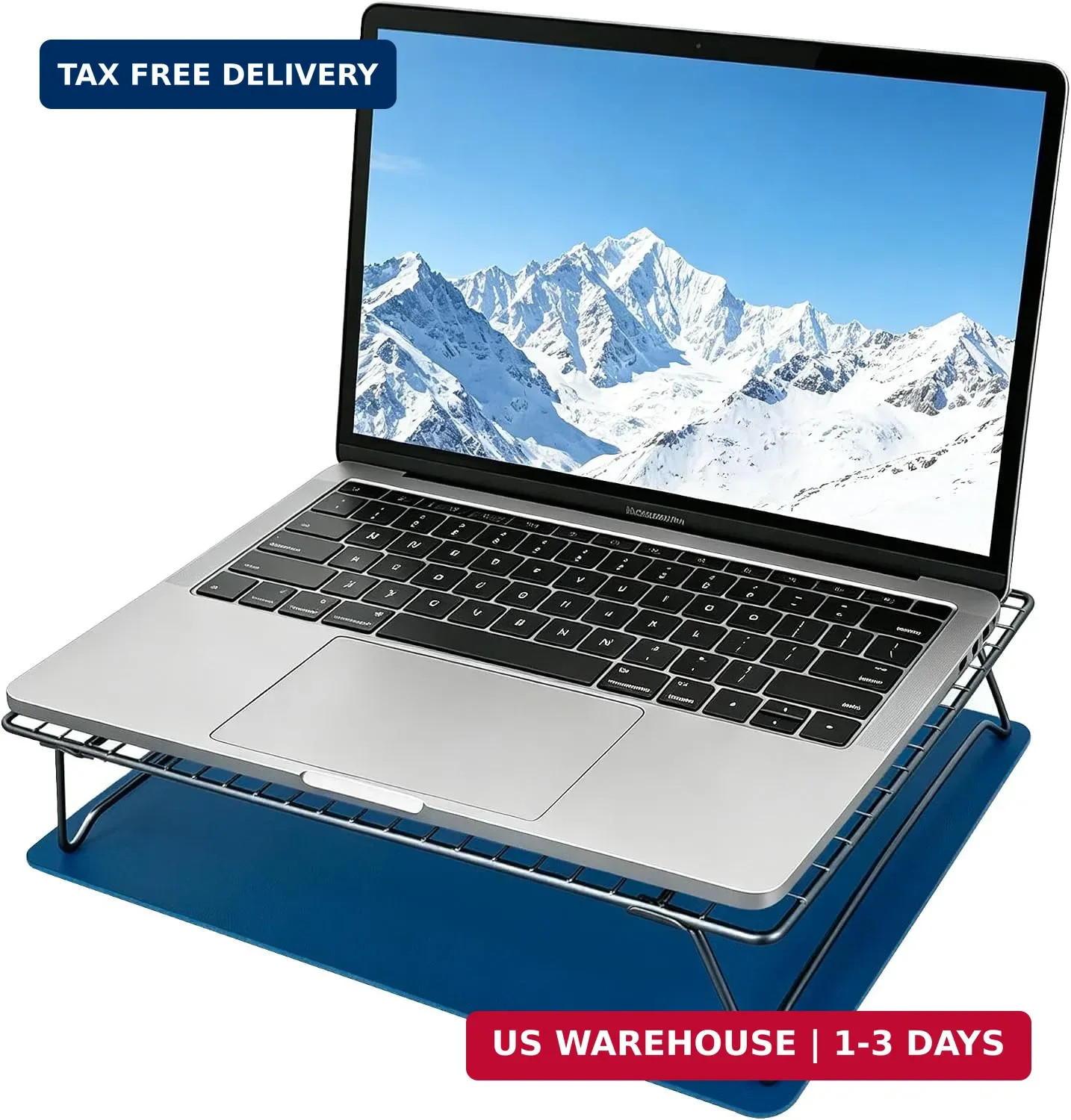 Adjustable Laptop Stand for Desk with Mouse Pad, Ergonomic Metal Foldable Laptop