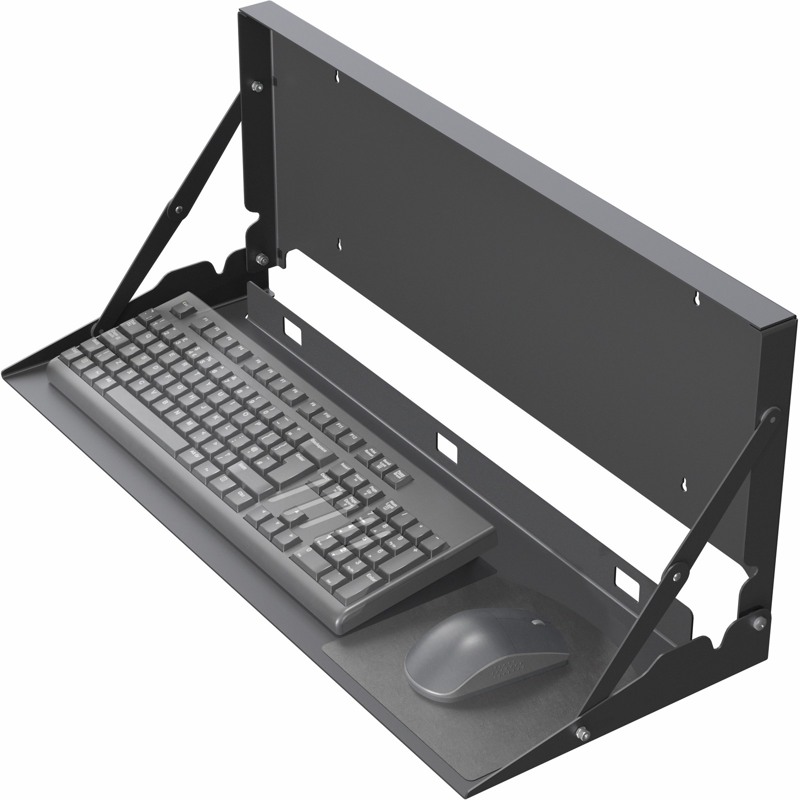 VIVO Black Flip Down 24 inch Keyboard Tray Wall Mount with Mouse Pad