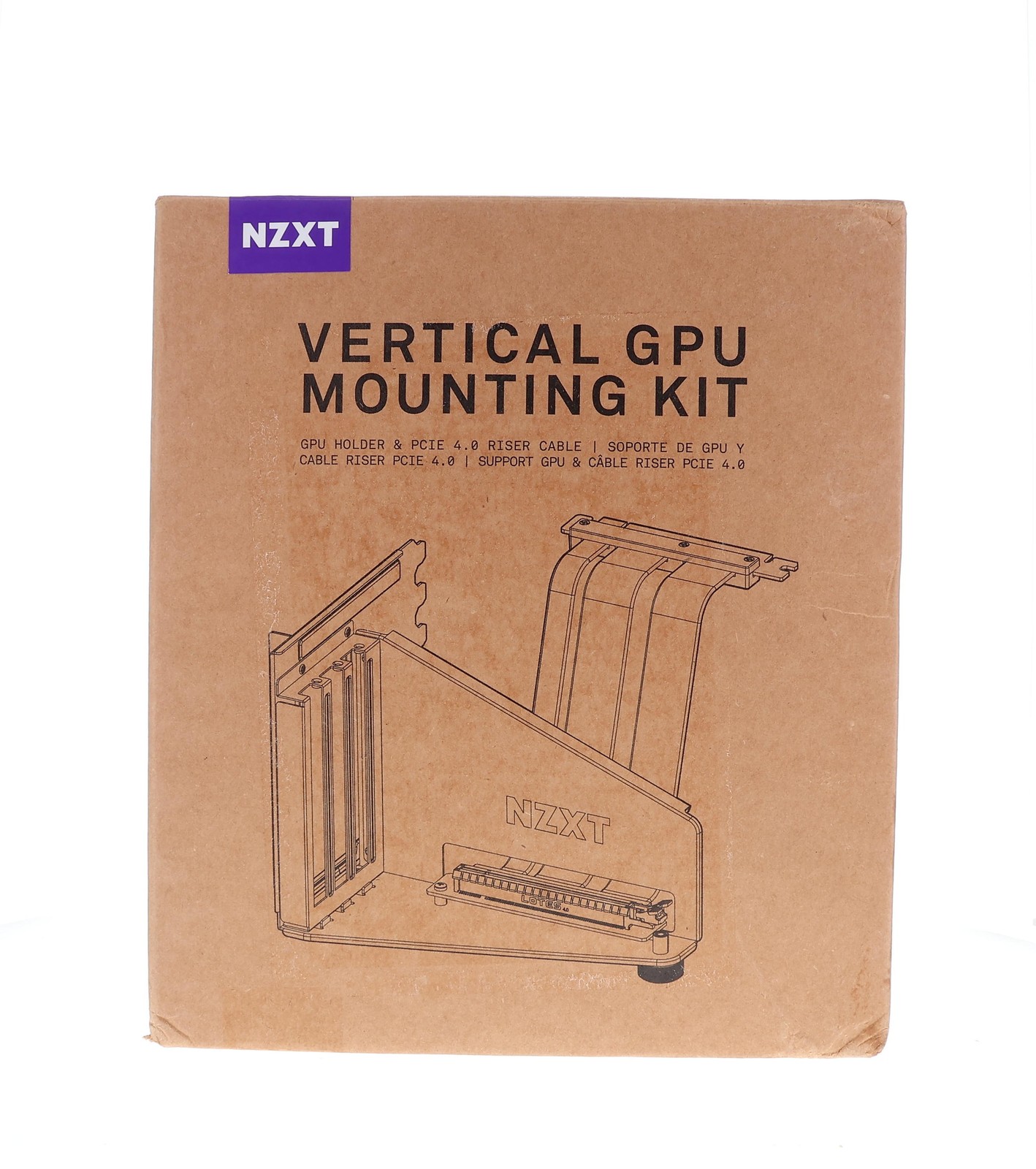 NZXT Vertical GPU Mount Kit PCIe 4.0 x16 175mm Riser Cable White AB-RH175-W1