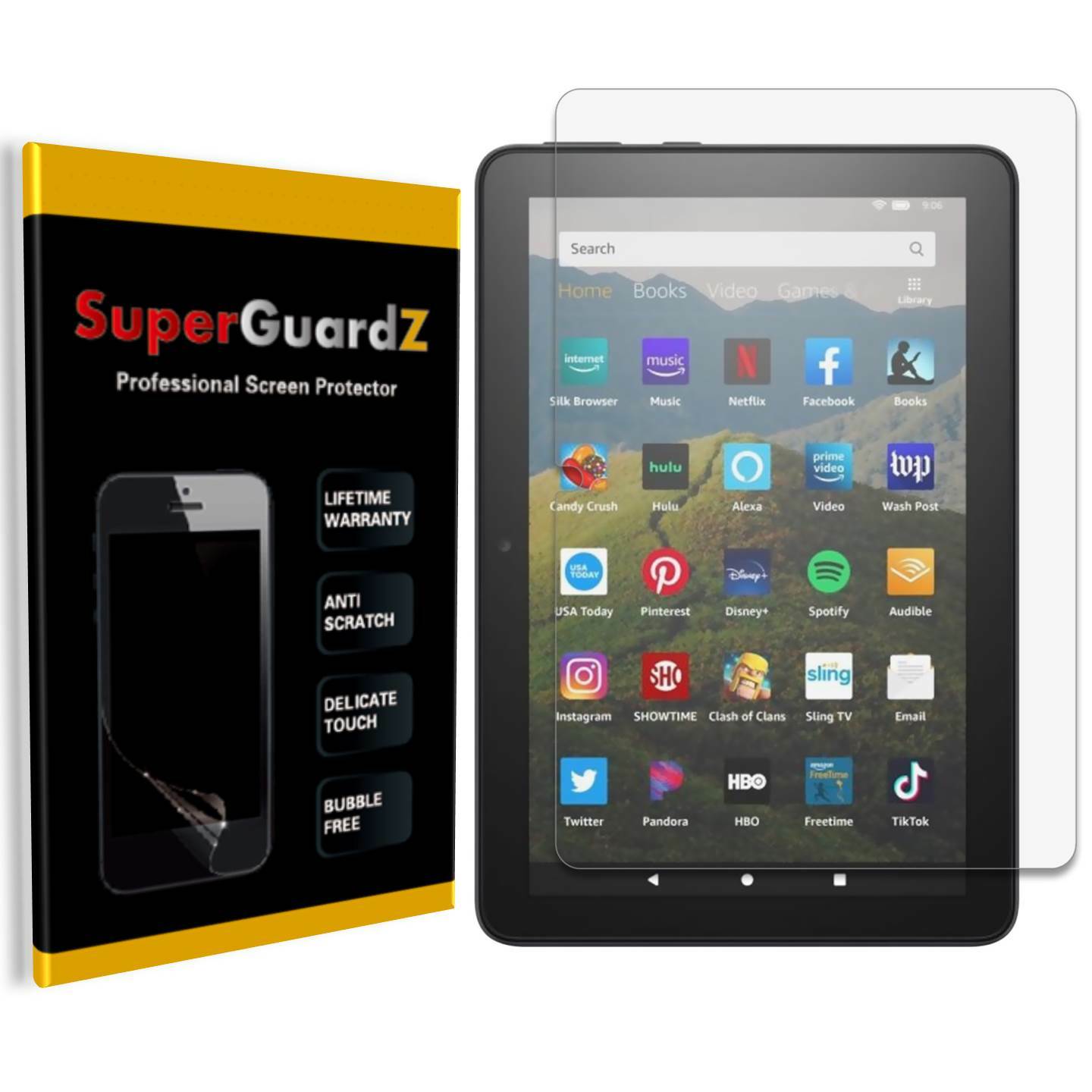 3X SuperGuardZ Clear Screen Protector For Amazon Fire HD 8 Plus (10th Gen, 2020)