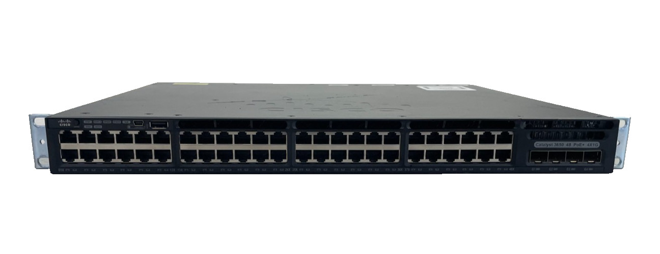 Cisco WS-C3650-48FS-S Catalyst 3650 48-Port PoE+ 4X1G Switch 2x 1025W PSU