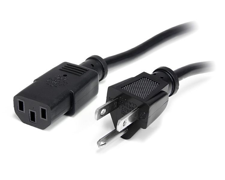 StarTech PXT10112 12 ft Standard Computer Power Cord - NEMA5-15P to C13 12ft