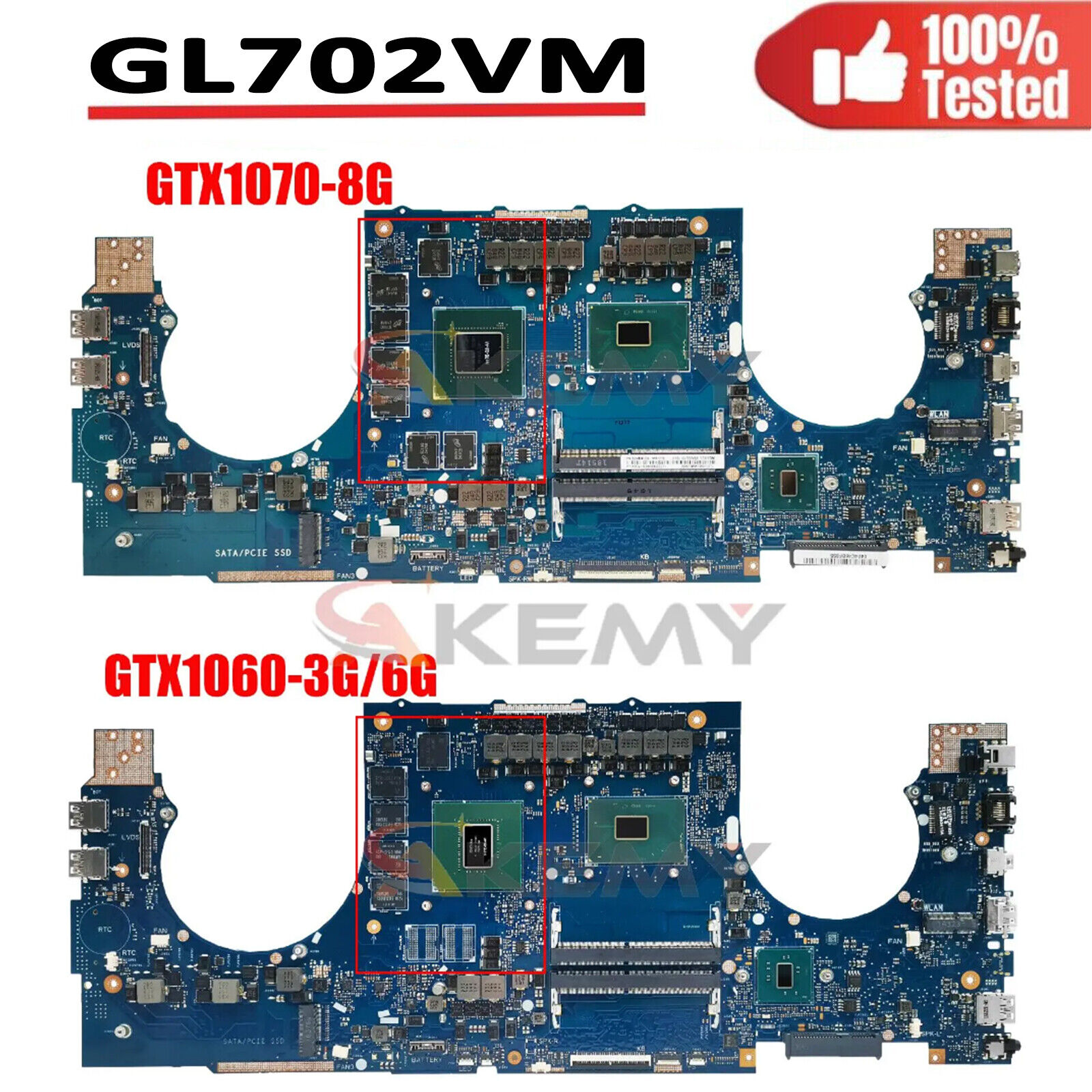 Gl702vm Laptop Mainboard For Asus Gl702vmk Gl702vsk Gl702vs W/ I5 I7 Cpu Test ok