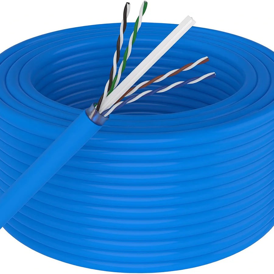 Patron 1000' Cat6 Ethernet Blue Bulk Network Cable 23AWG 600Mhz UL Bare Solid