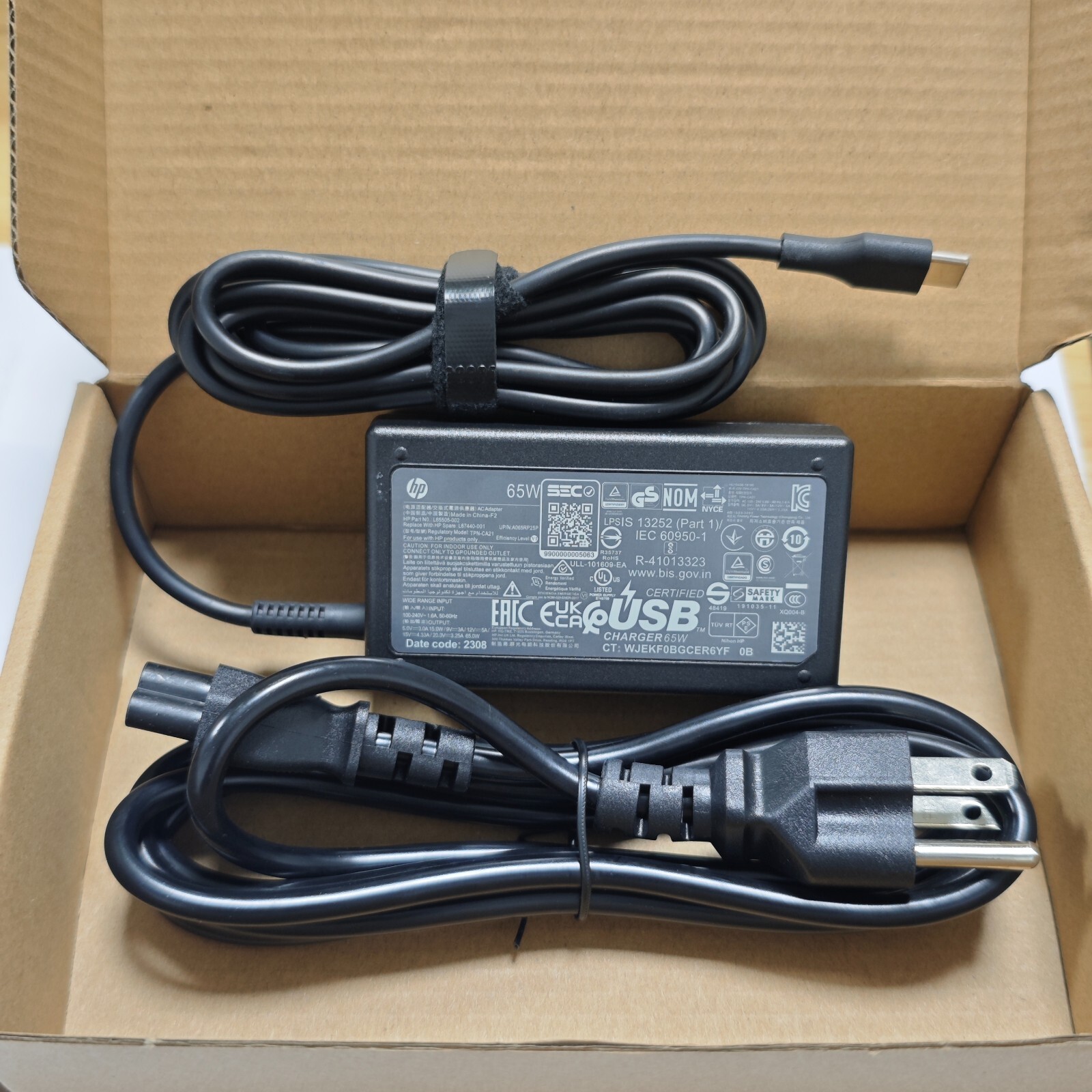 Genuine OEM 65W USB C Type C AC Adapter Charger HP EliteBook x360 830 840 850 G5