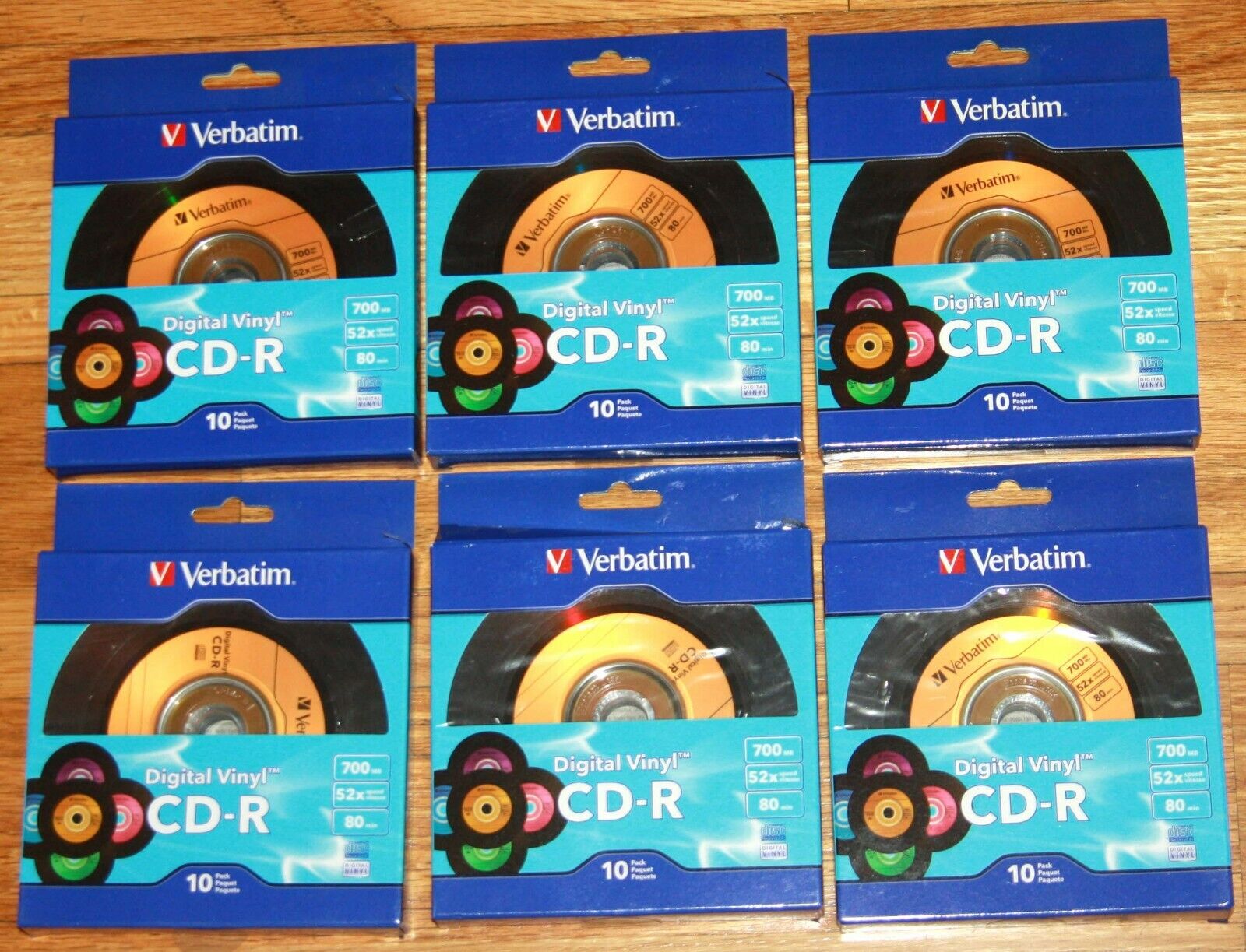 Verbatim Digital Vinyl CD-R 700MB 52x 80min 97935 6 packages 60 discs New Sealed