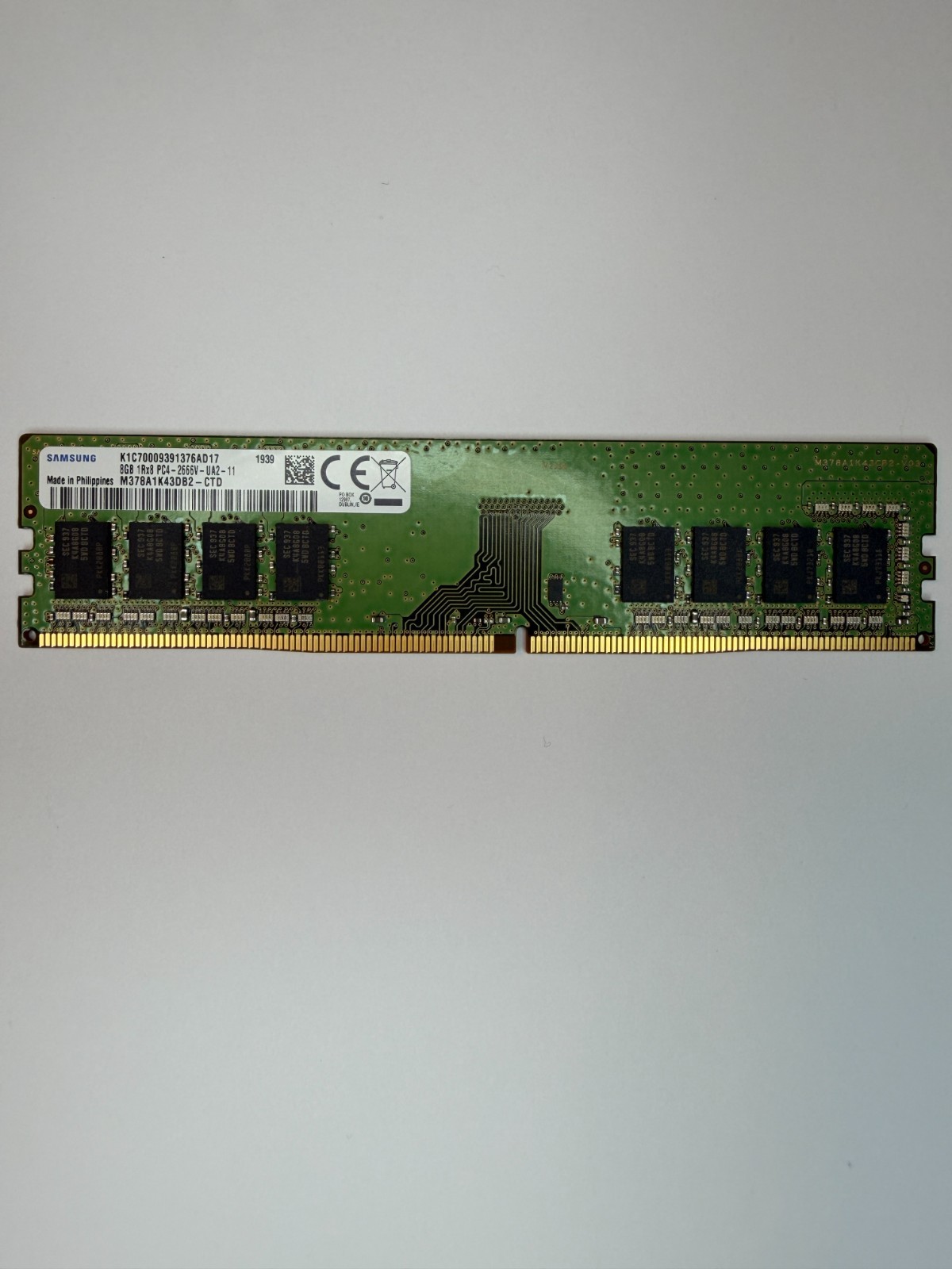 Samsung 8GB DDR4 2666MHz PC4-2666V UDIMM Desktop RAM M378A1K43DB2-CTD Tested