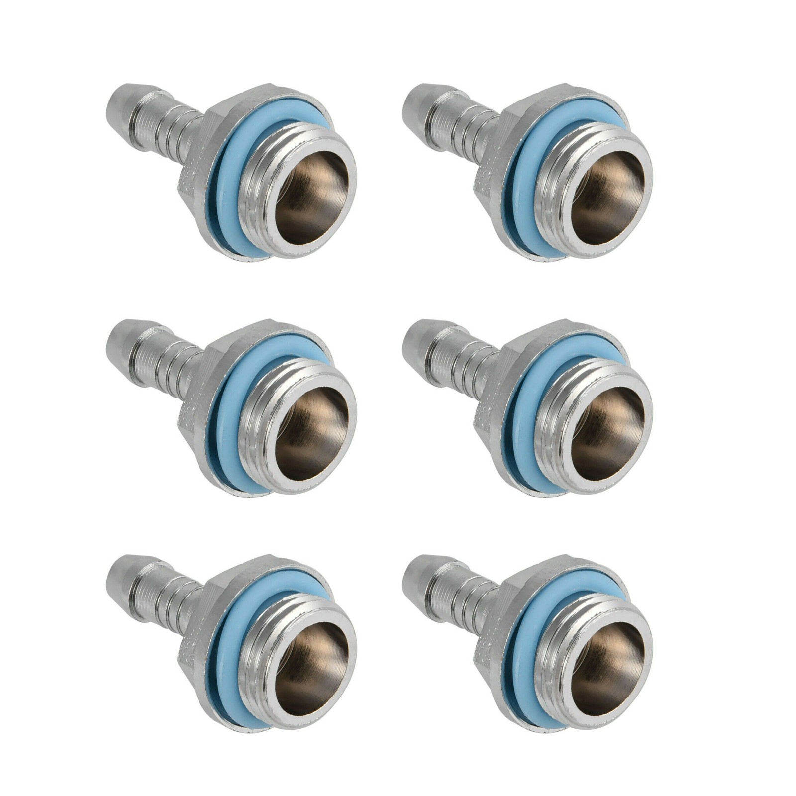 6pcs Connector G1/4 Thread Barb Water Cooling Fitting For ID 7-8mm Hose Tube