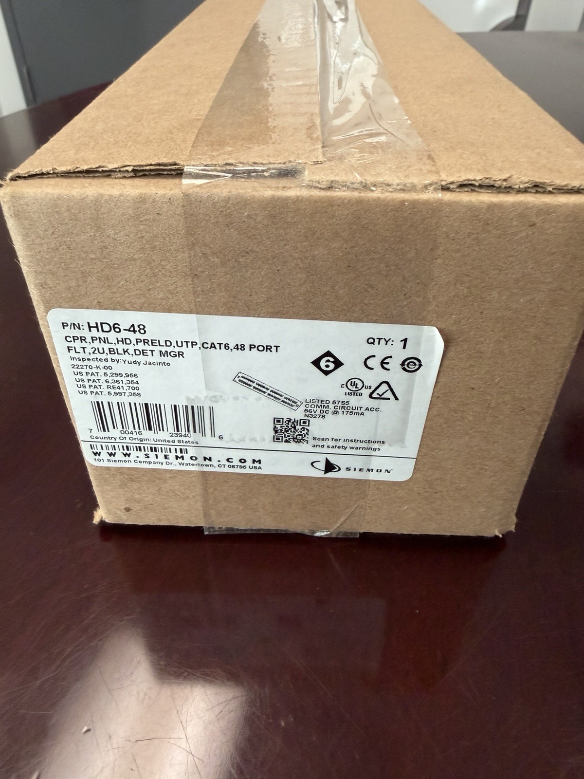 Siemon HD6-48 48-Port Cat6 Network Patch Panel, Flat 2U Black - Brand New SEALED