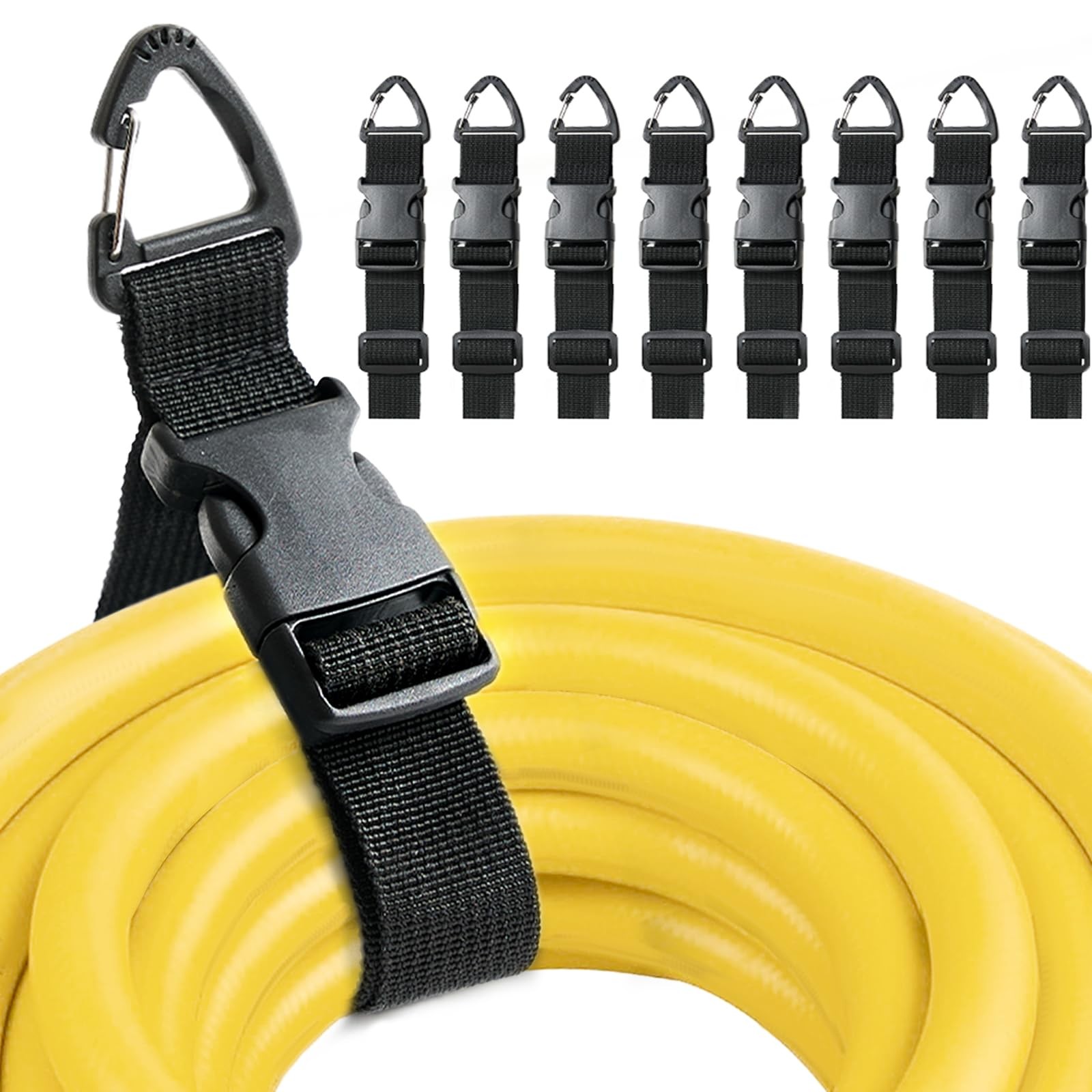 Heavy Duty Extension Cord Holder Organizer (8 Pack black) 17 Inch Adjustable ...