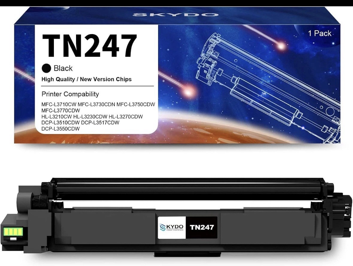 Skydo TN247 Black Toner Cartridge Compatible for Brother TN247BK TN243BK for C3