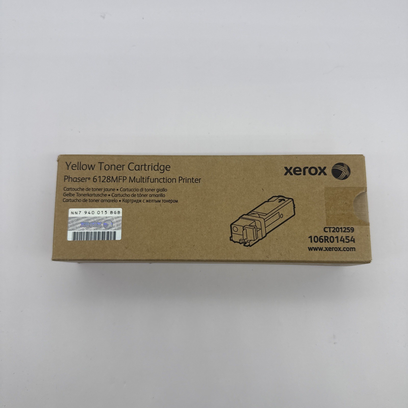 Xerox Yellow Toner Cartridge Phaser 6128MFP 106R01454 CT201259 New 