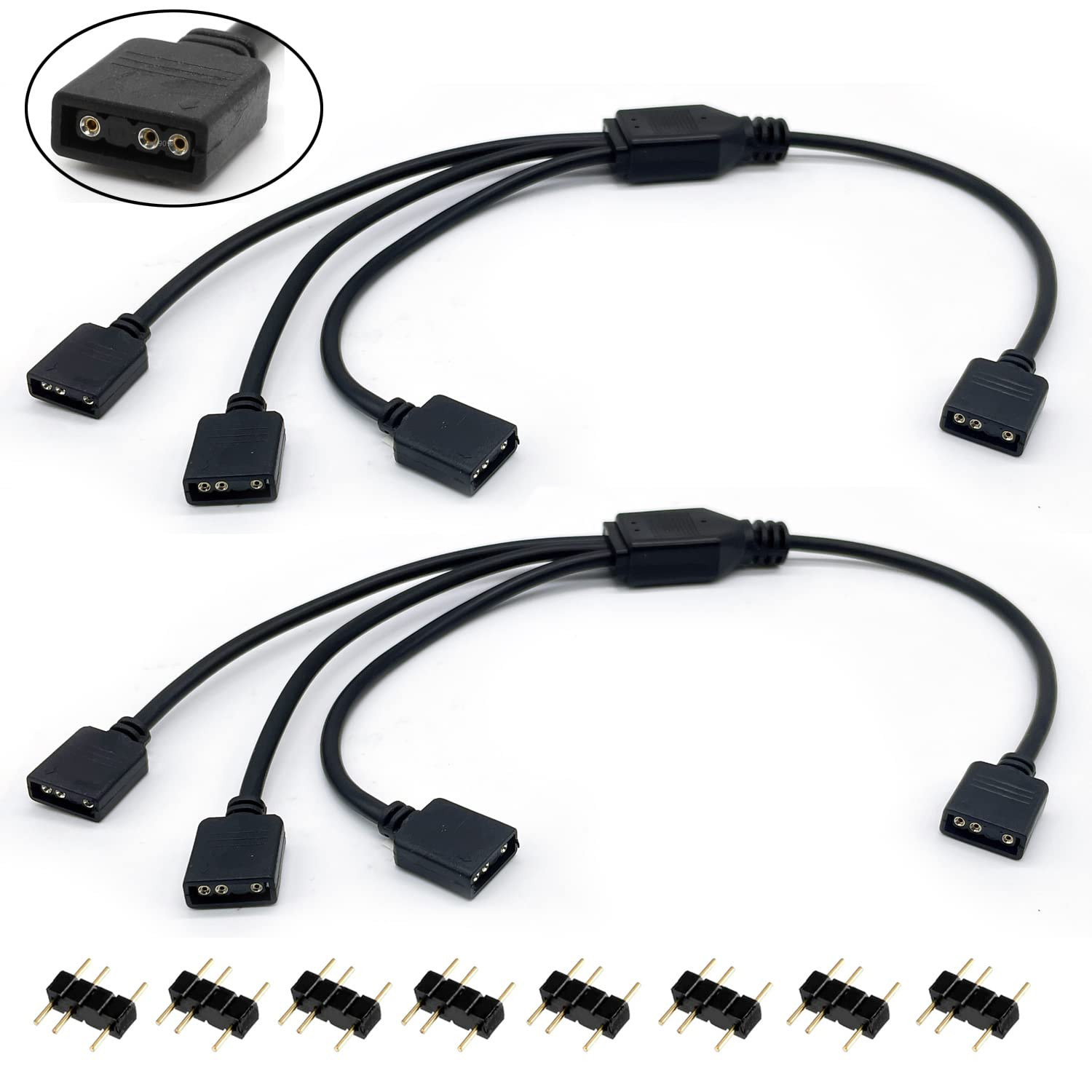 1-To-3 ARGB Splitter Cable, ARGB Cable, 5V 3 Pin Addressable RGB Splitter Extens