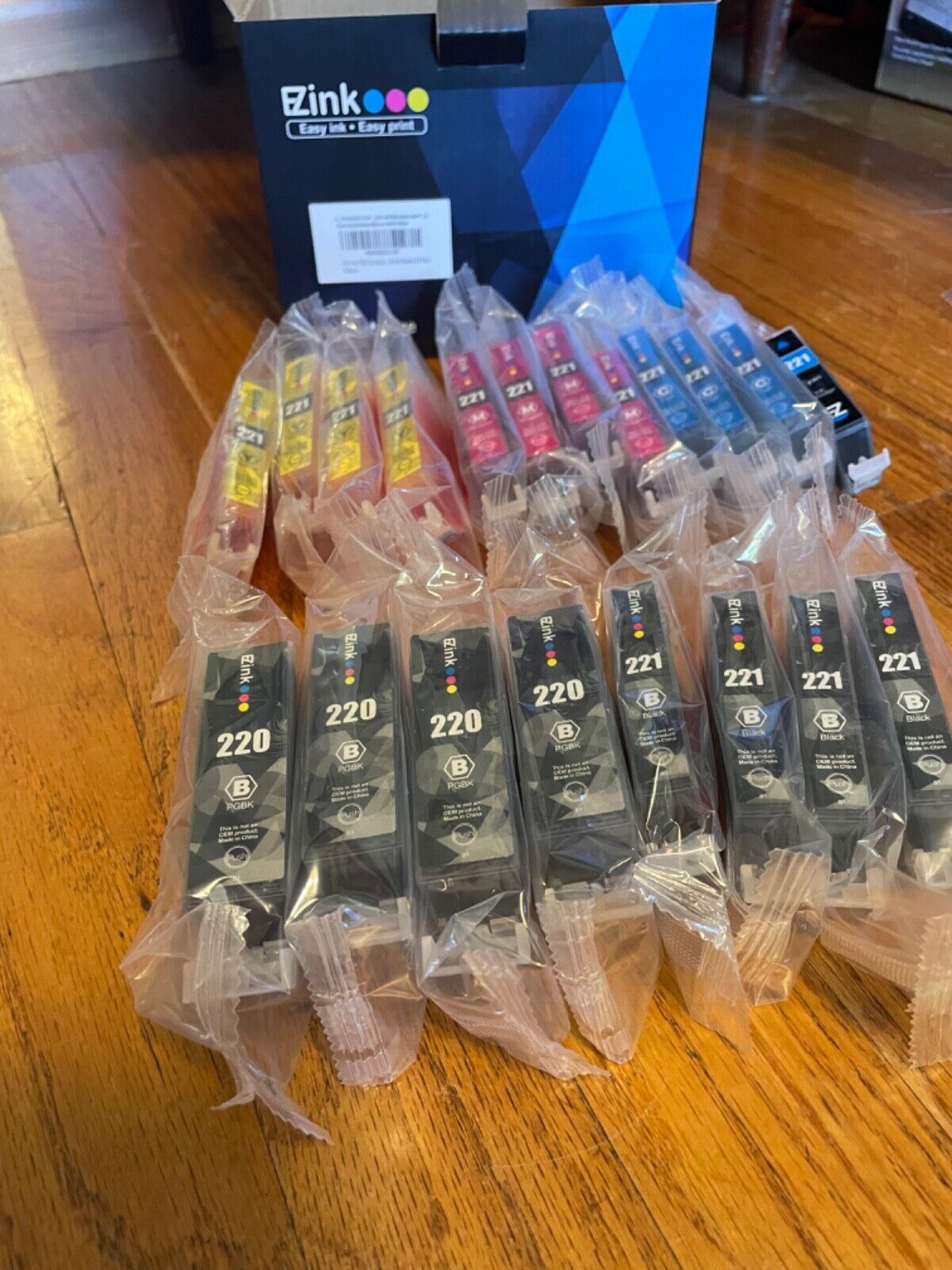 EZ Ink Cartridges 20 Pack - Black, Yellow, Magenta, Cyan Cartridge 220/221
