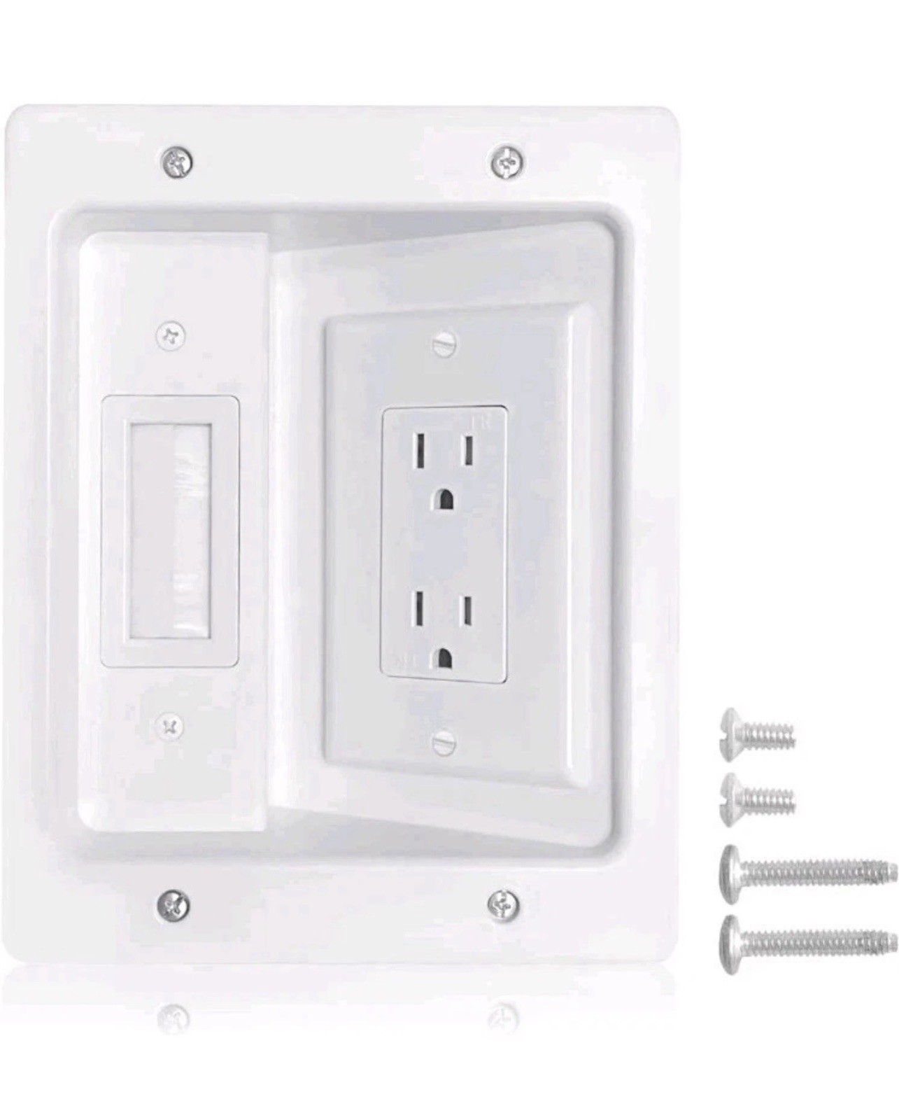 Recessed Outlet Box in Wall Cable Management Kit, Cable Pass Through Wall Pla