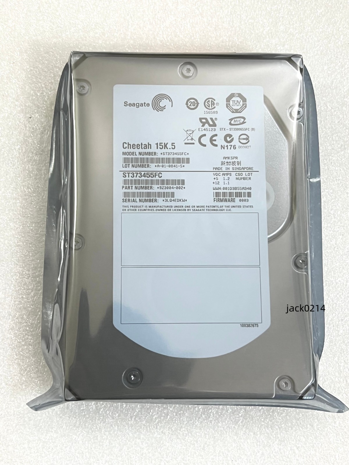 Seagate Cheetah ST373455FC 15K.5 73GB 15KRPM 3.5" FW 0003 FC fiber Hard Drive