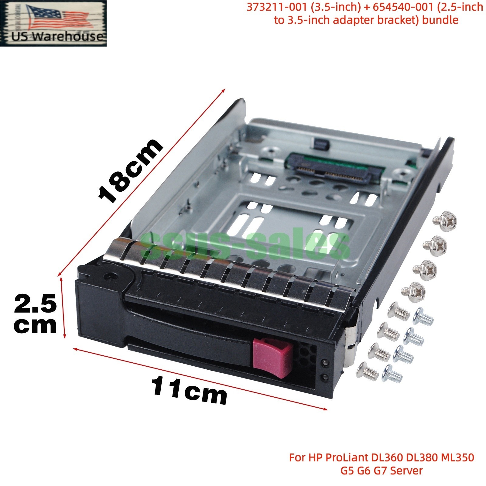 373211-001 Tray 654540-001 Adapter For HP ProLiant DL360 DL380 ML350 G5 G6 G7