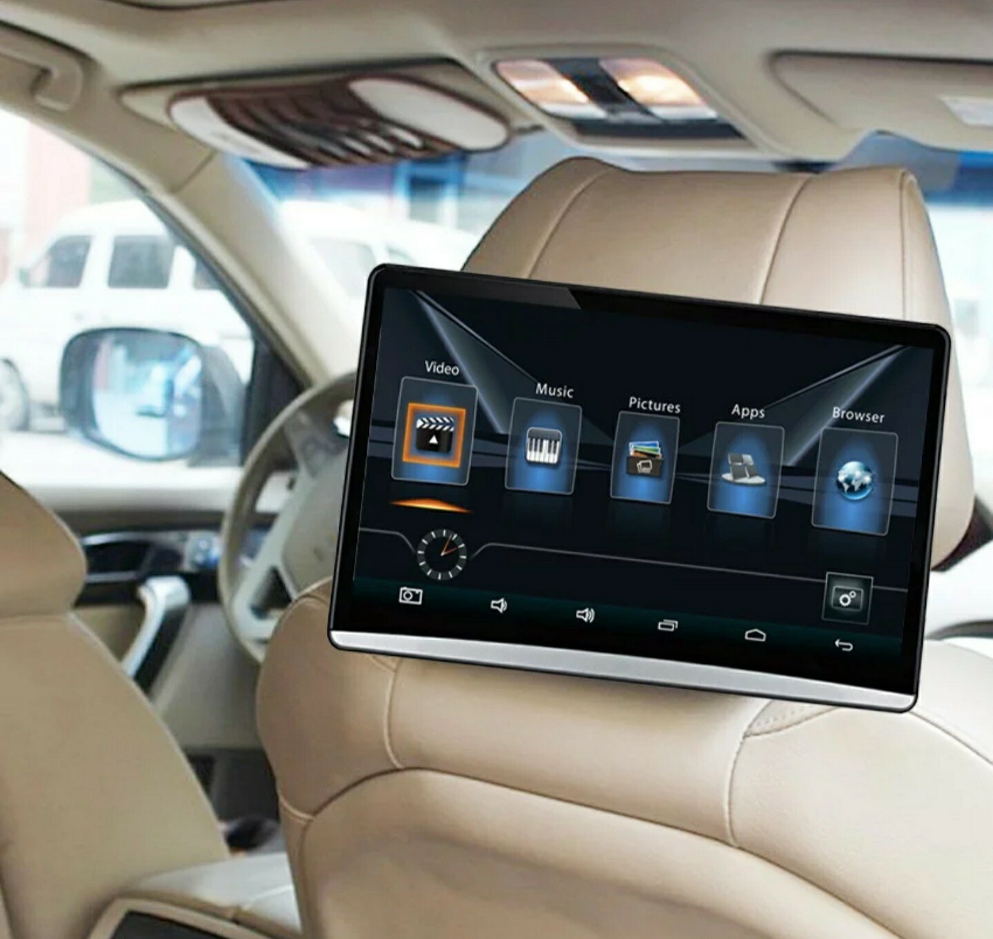 13.3 Inch Monitors With Headrest for family road trip or for Uber(Dual Screen)