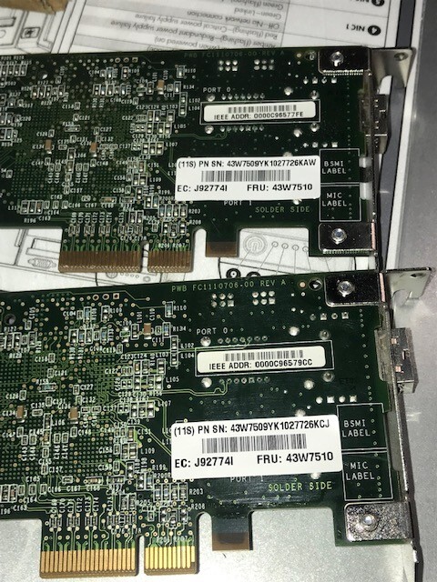 IBM Emulex LPE11000 FC High Profile 4GB PCI-E Fiber Channel  43W7510
