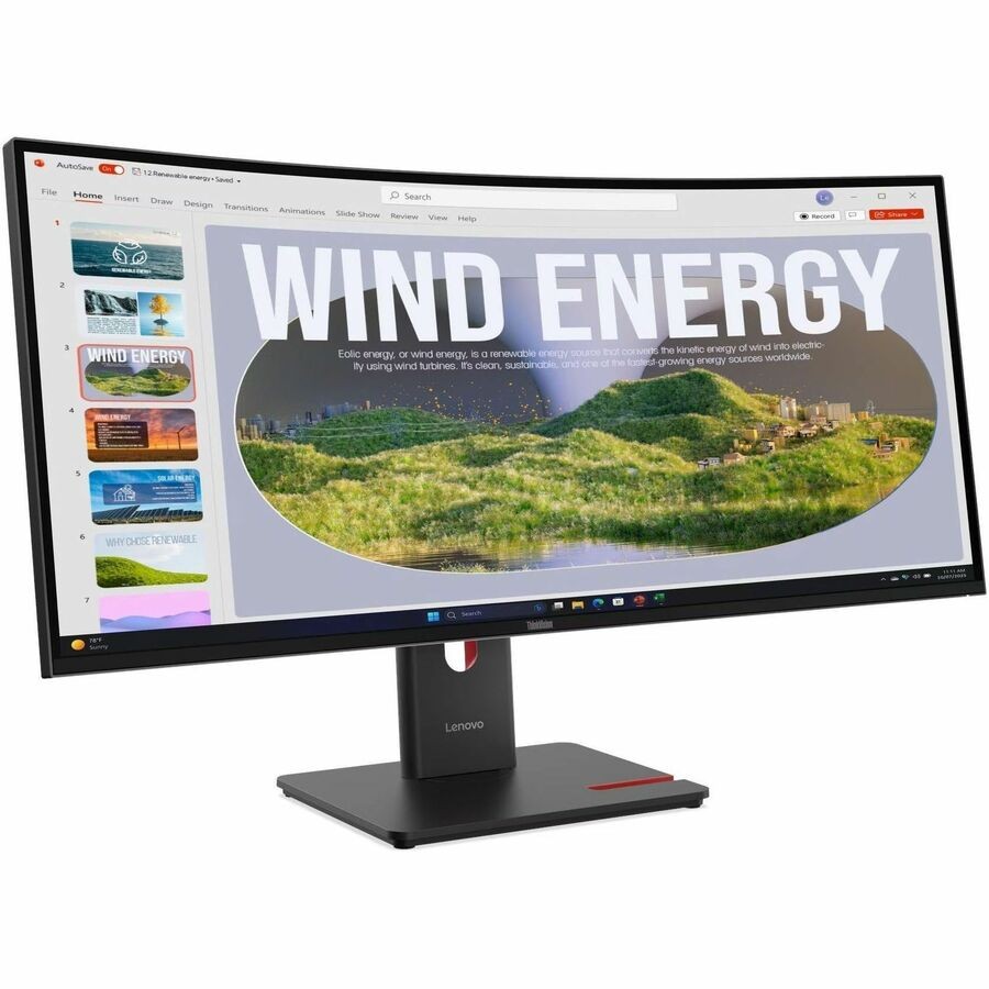Lenovo ThinkVision T34WD-40 34" Class UW-QHD Curved Screen LED Monitor - 21:9 -