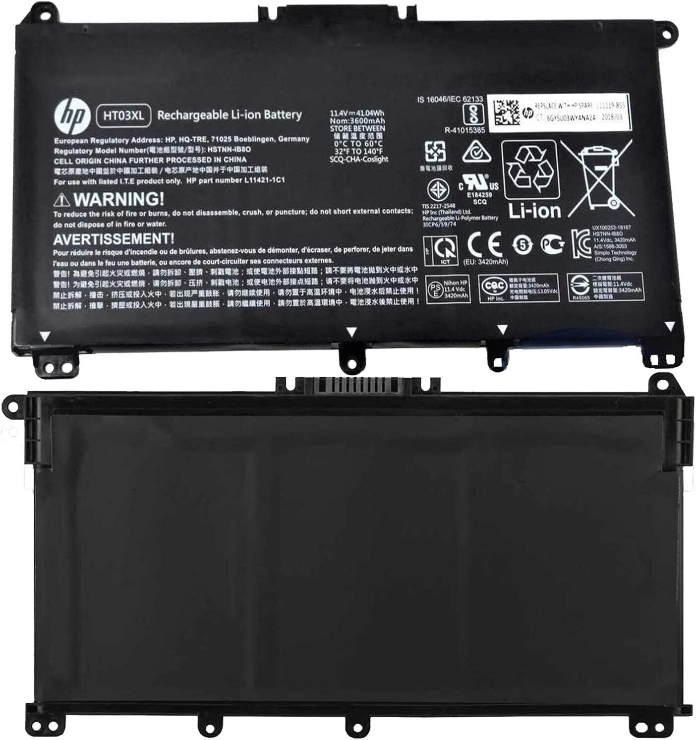 Genuine 41.04Wh HT03XL Battery For HP Pavilion 15-DW0000 15-DW1000 15-DW2000 NEW