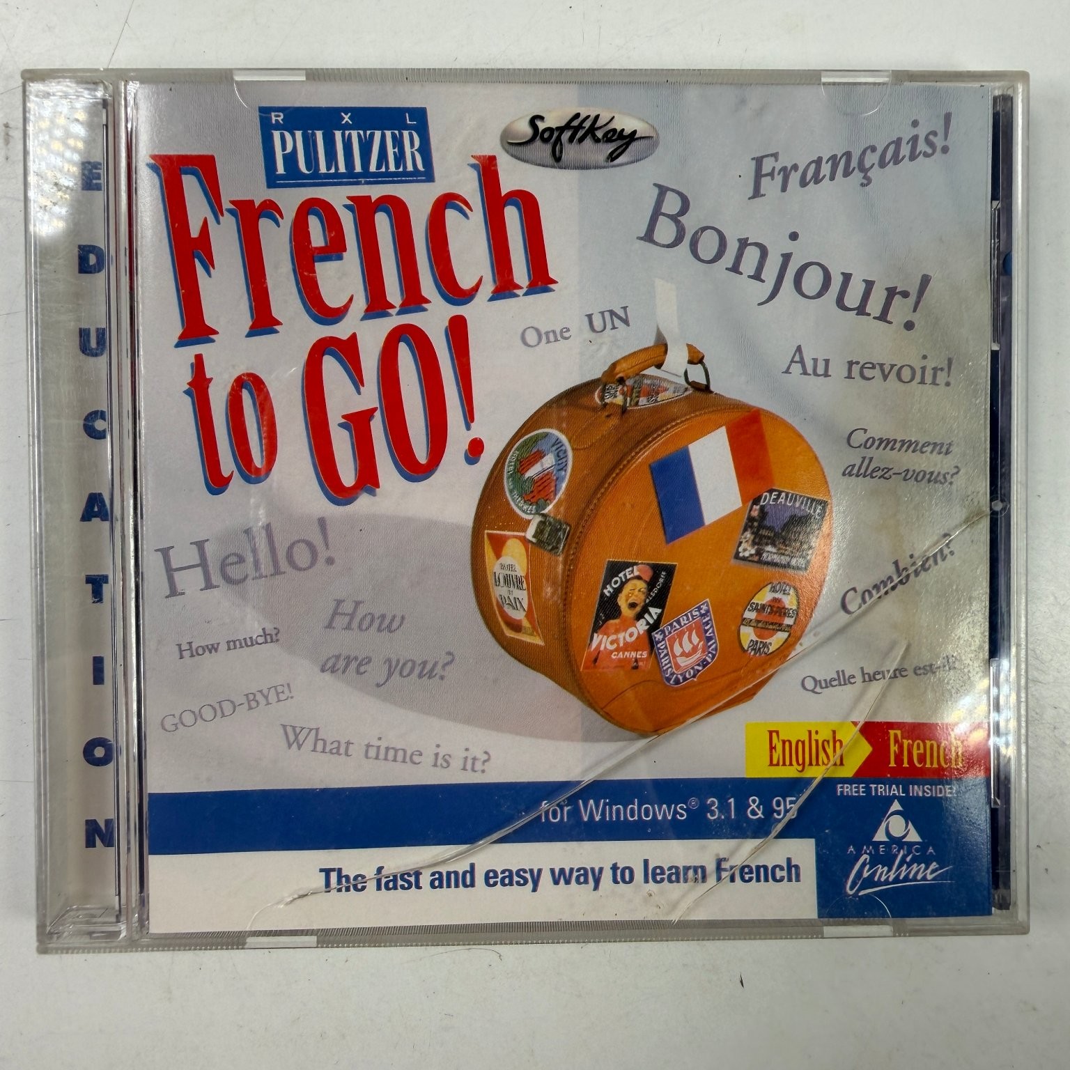 Softkey Pulitzer French to GO Learn French Software CD Windows 3.1 95