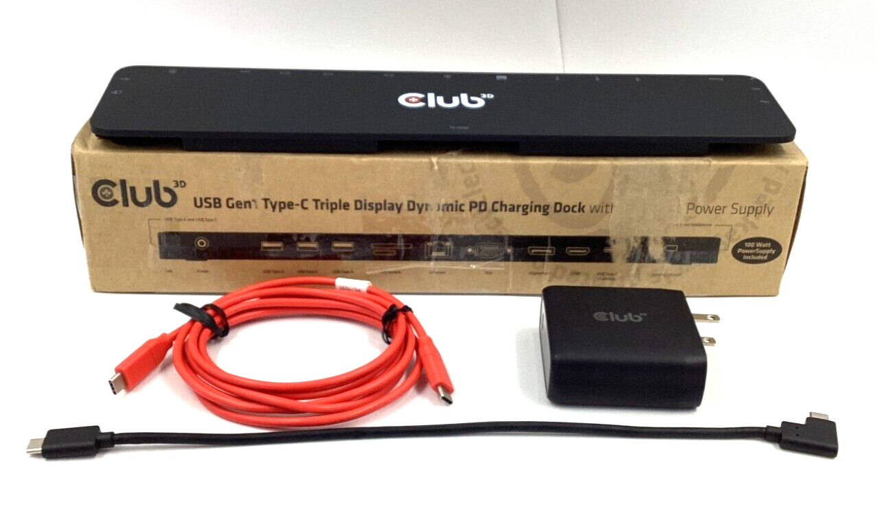 Club-3D USB-C Triple Display Dock 100 watt CSV-1564W100 ❤️️✅❤️️✅ OPEN BOX
