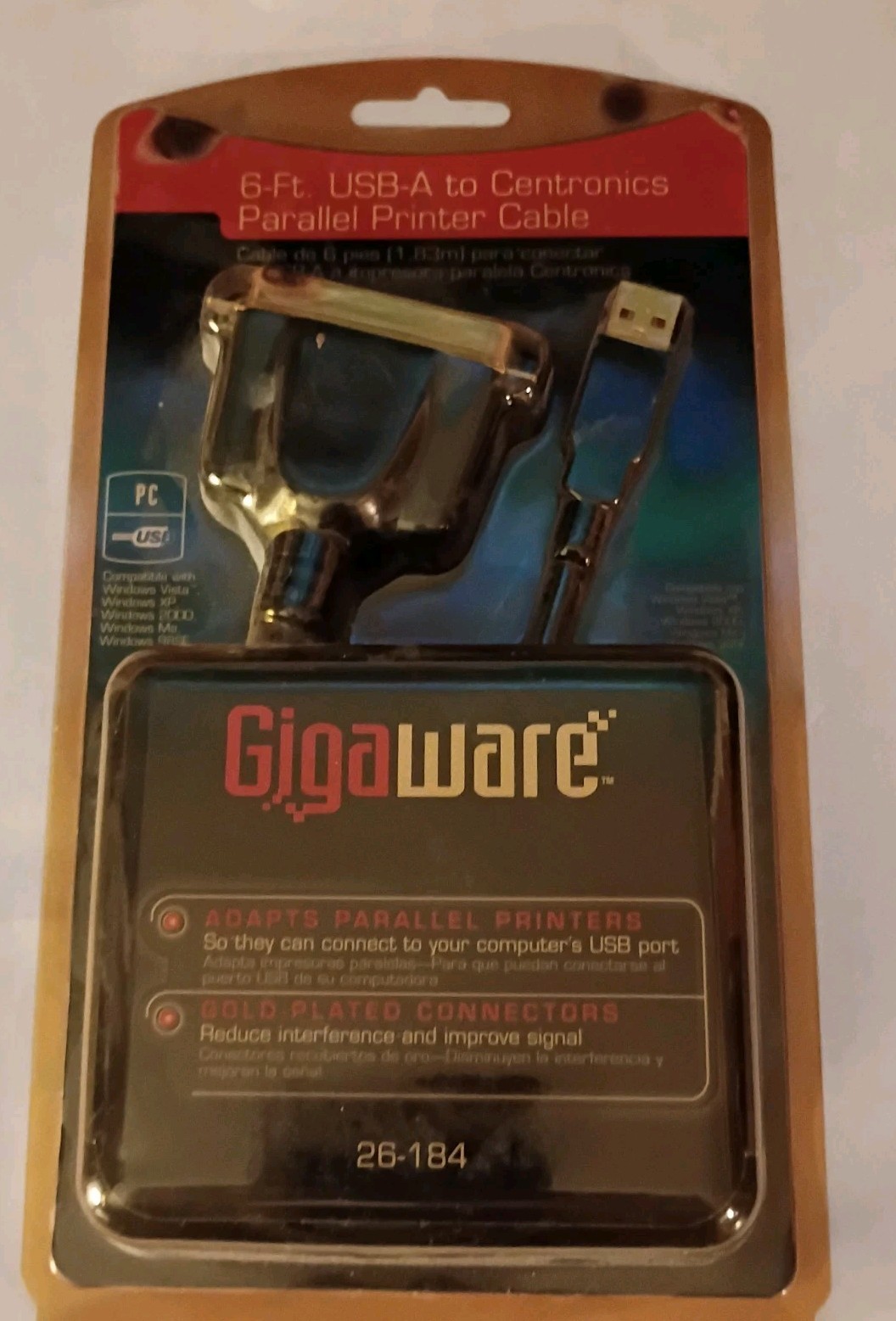 GIGAWARE 6 FT USB-A to CENTRONICS Parallel Printer Cable Radio Shack