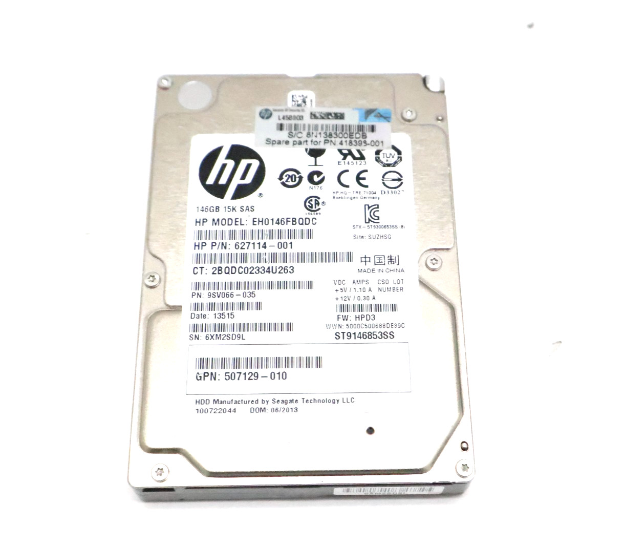 HP EH0146FBQDC 146GB 15000 RPM 2.5" SAS HDD Hard Drive 627114-001