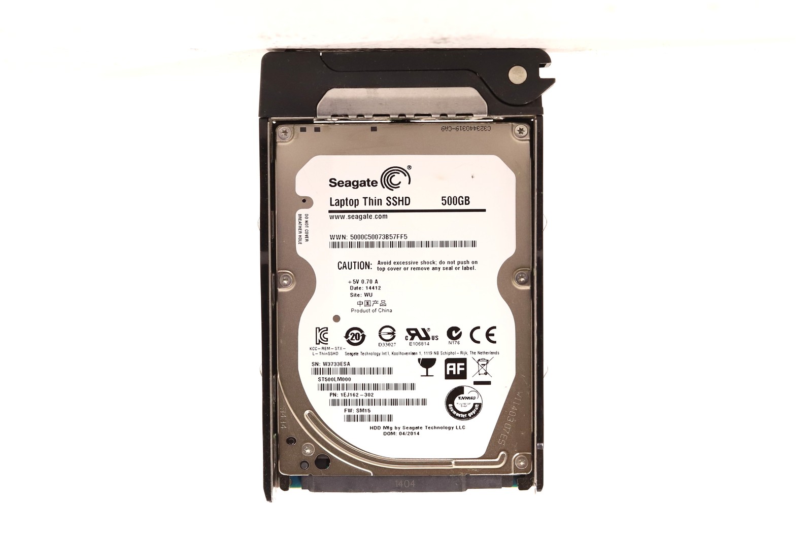 Seagate ST500LM000 500GB 2.5" 6Gb/s 5.4K RPM SATA HDD W/Caddy P/N: 1EJ162-302