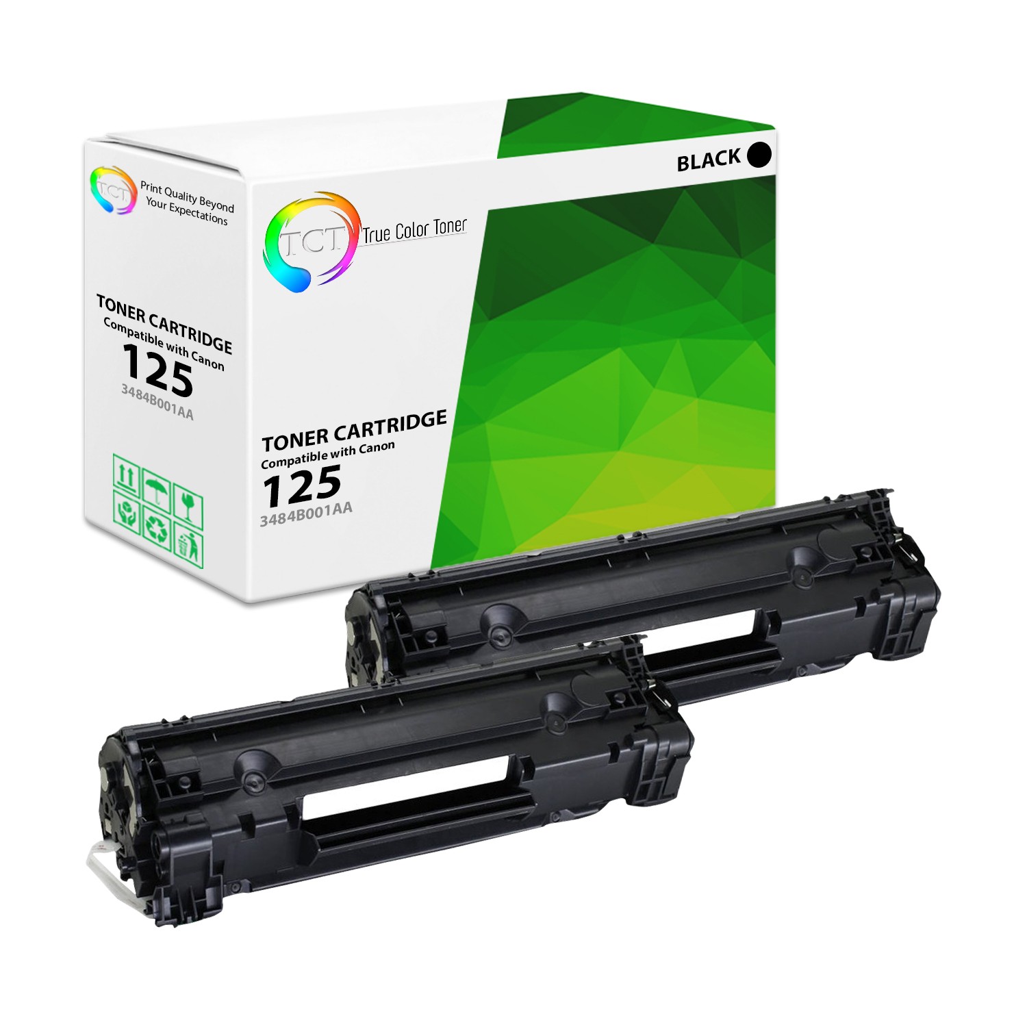 TCT 2PK Black 125 - 3484B001AA Toner Cartridges For Canon Imageclass MF3010 LBP